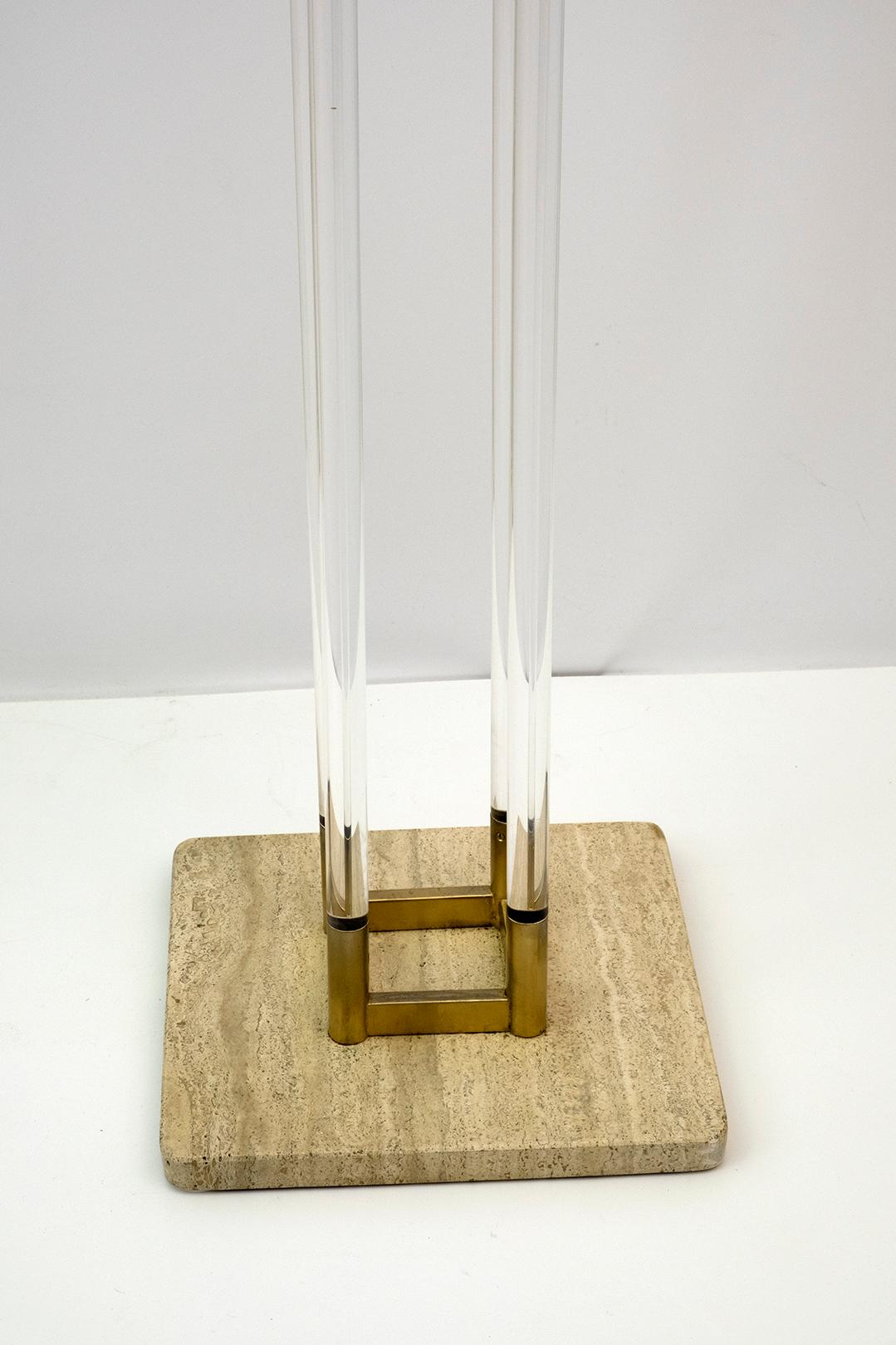 Minimalist Italian Plexiglass and Travertine Coat Hanger, 1960s For Sale 2