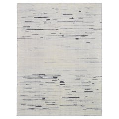 Alfombra minimalista de lana suave con diseño lineal marfil 9'1''x12'1''