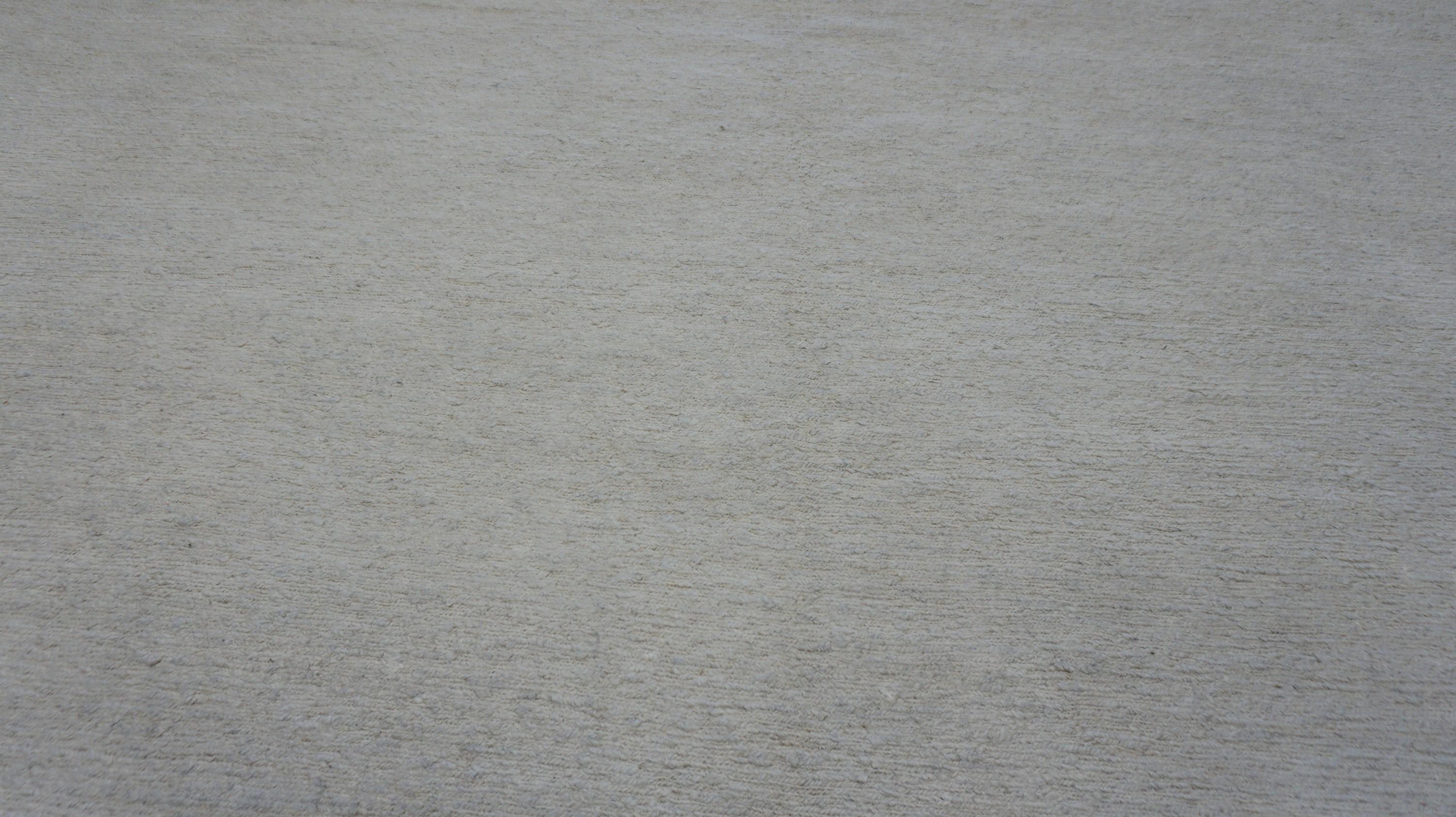 Asian Minimalist Ivory Soumack Wool Rug – 8'10
