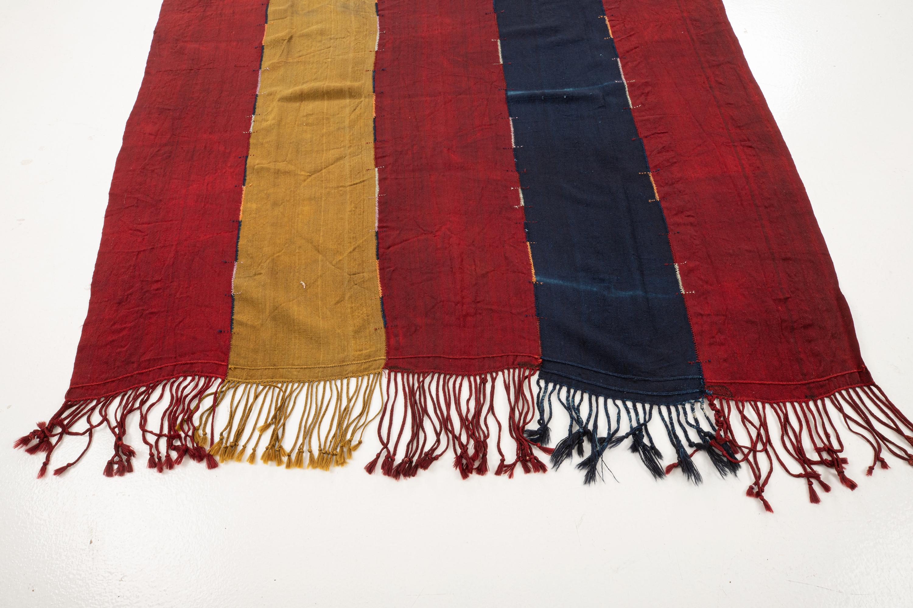 This is a fine weaving in wool that can either be used on the floor or on a wall or a caoch.
Deep well saturated colors.