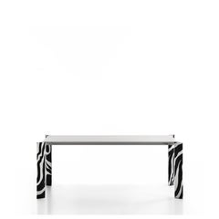 Mesa Minimalista LAAB Metaverso Aluminio Extensible Largo Negro Blanco