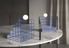 Minimalist Led Table Lamp Sculptural Geometric Art Object Stairs 35x32x42 cm