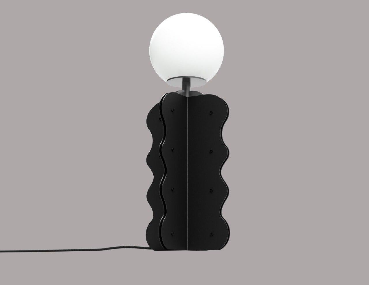 Contemporary Minimalist Led Table Lamp Sculptural Geometric Art Object Steel 510 x 170 mm For Sale