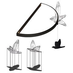 Minimalistische Led Wandlampe Skulptur mit Contemporary Metall Vogel Silhouette Deko