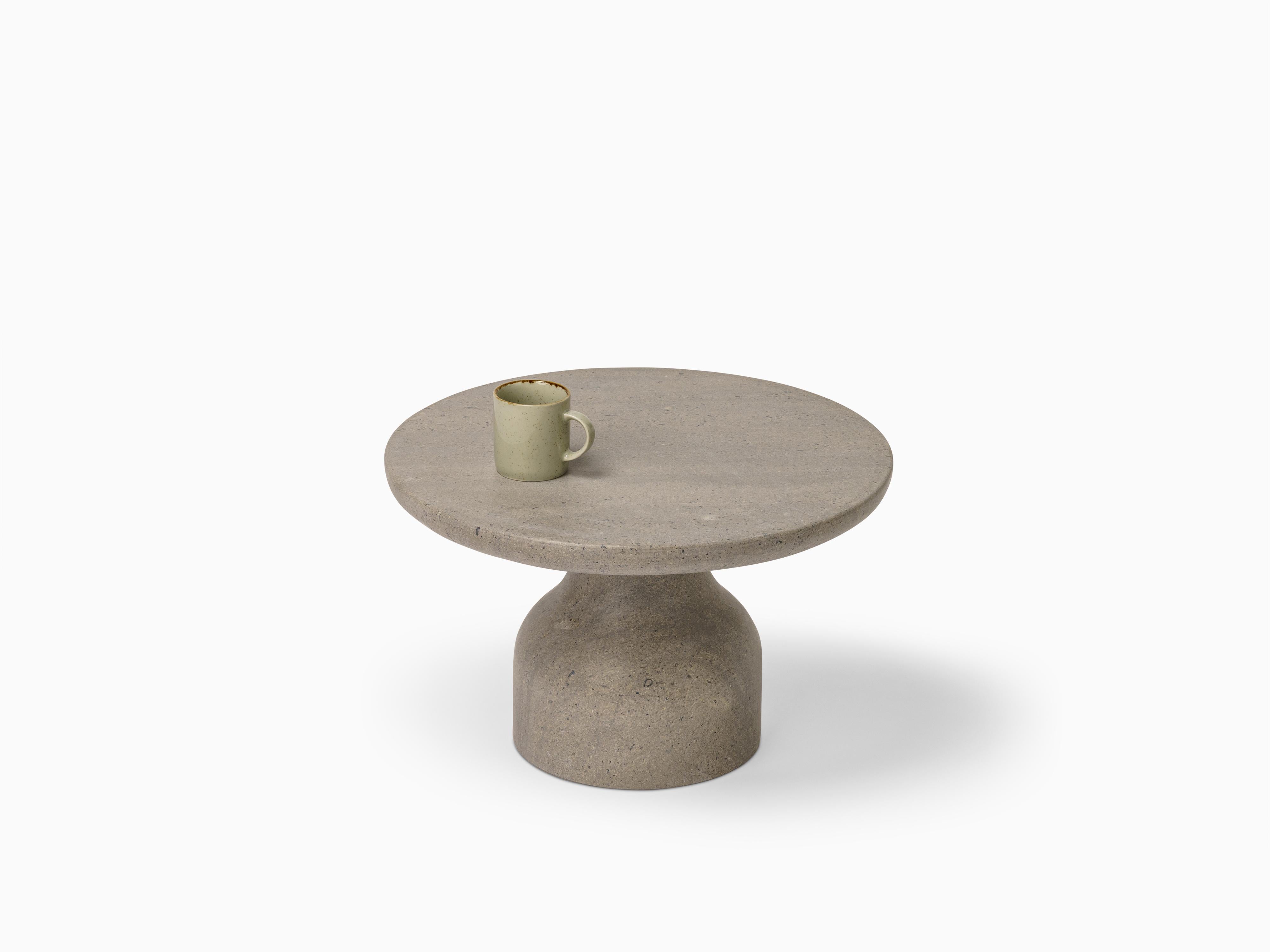 Minimalist Limestone Side Table Small For Sale 3