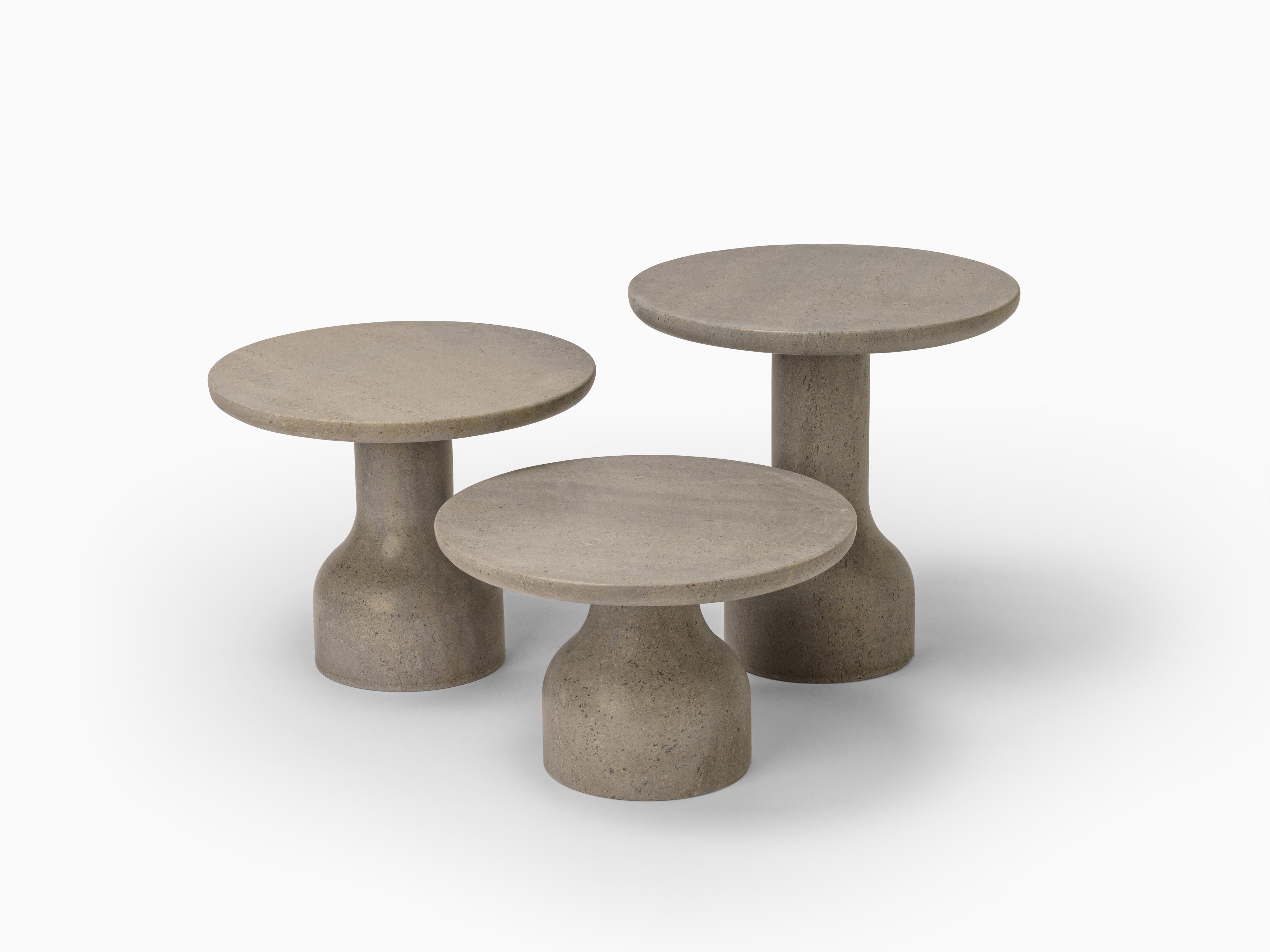Minimalist Limestone Side Table Small For Sale 9