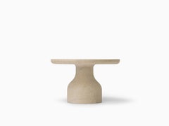 PESO– Minimalist Round Side Table in Limestone, Small