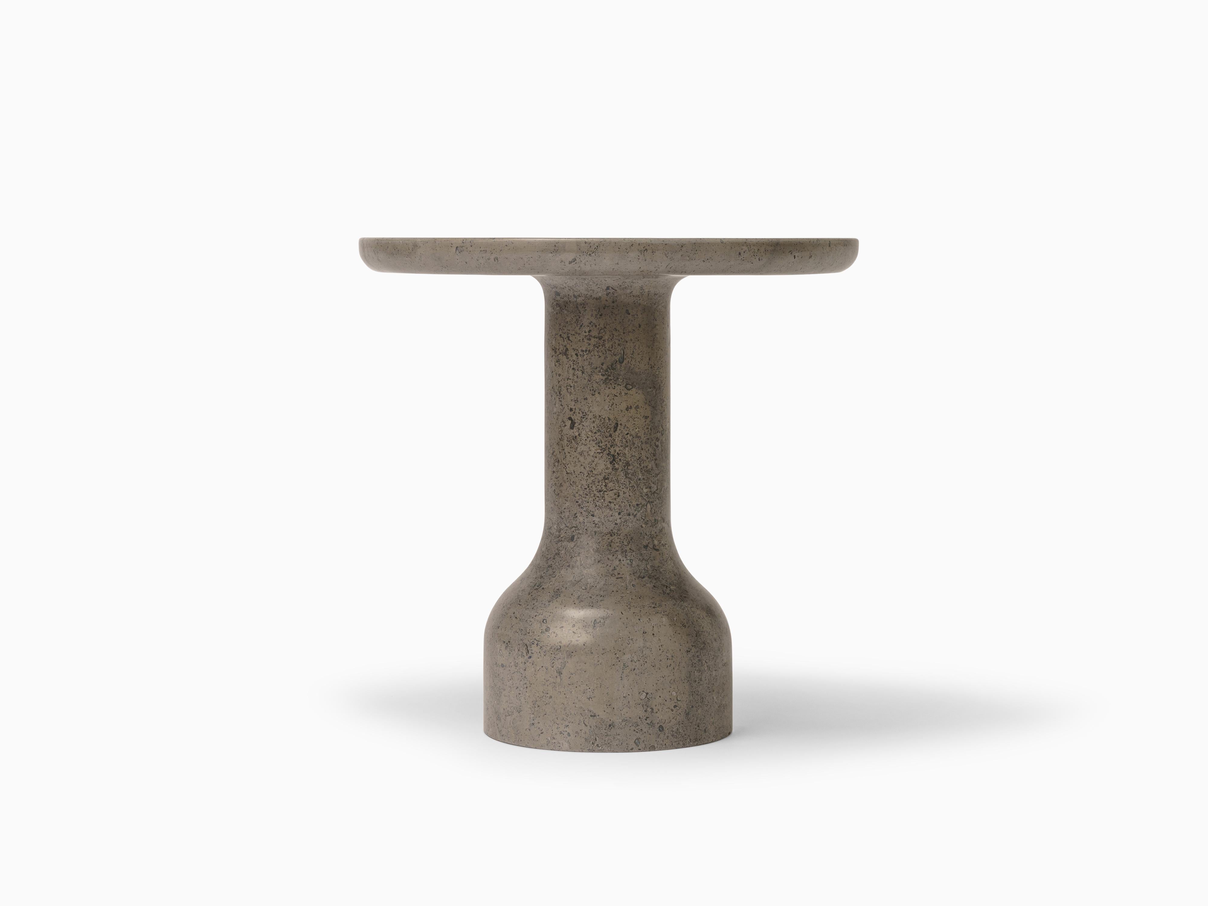 Minimalist Limestone Side Table Large For Sale 5