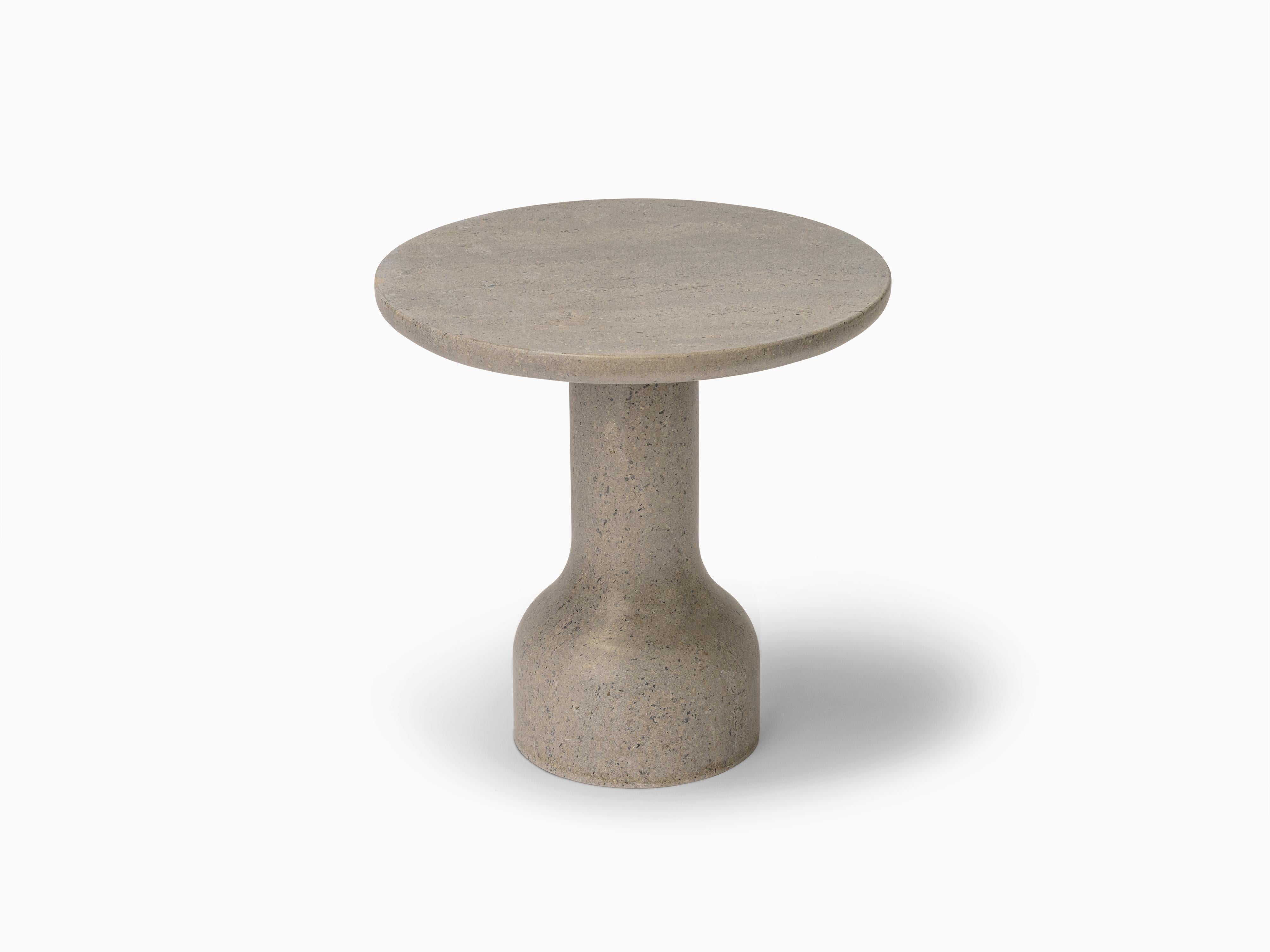 Minimalist Limestone Side Table Large For Sale 1