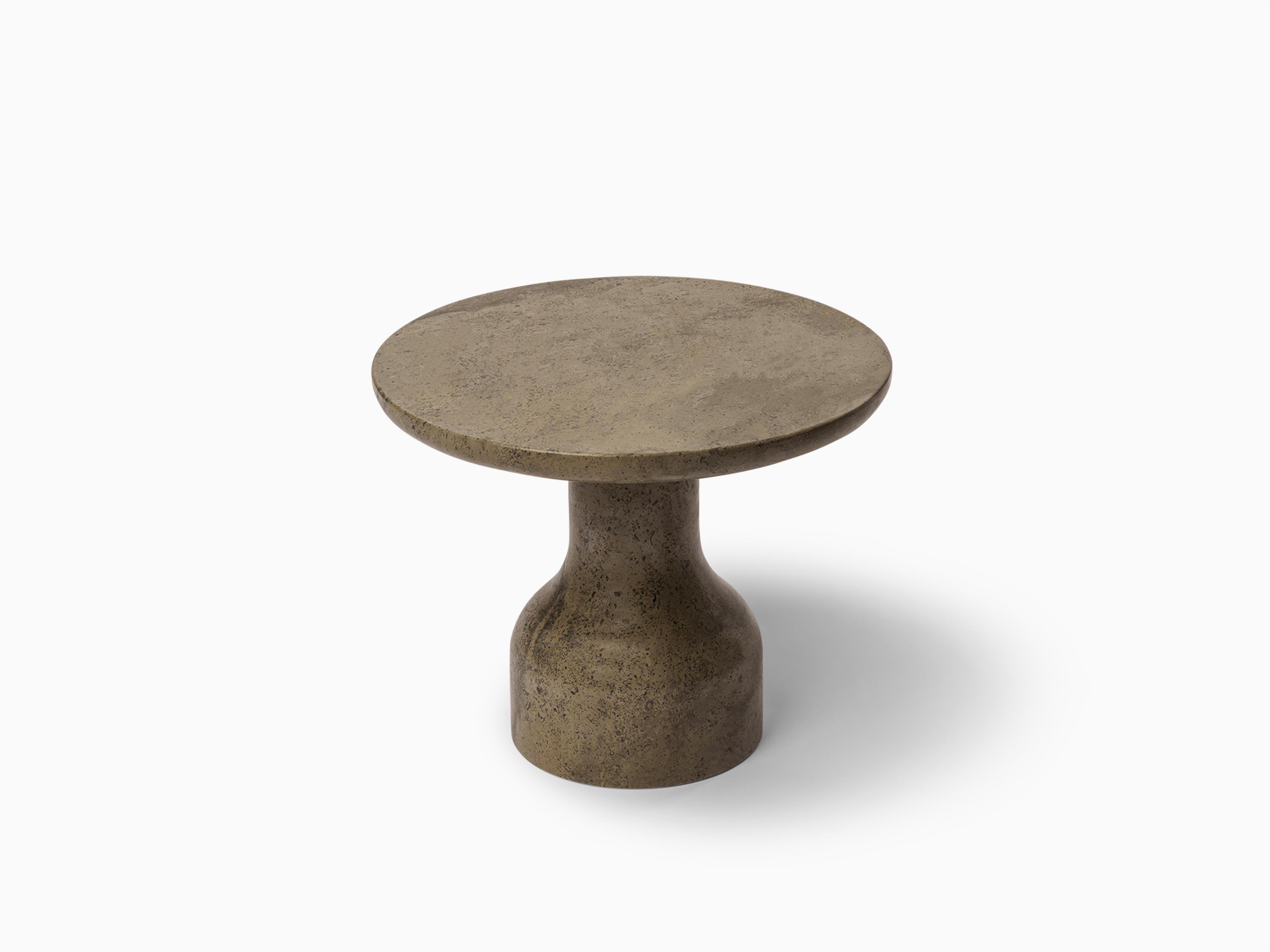 Minimalist Limestone Side Table Medium For Sale 2
