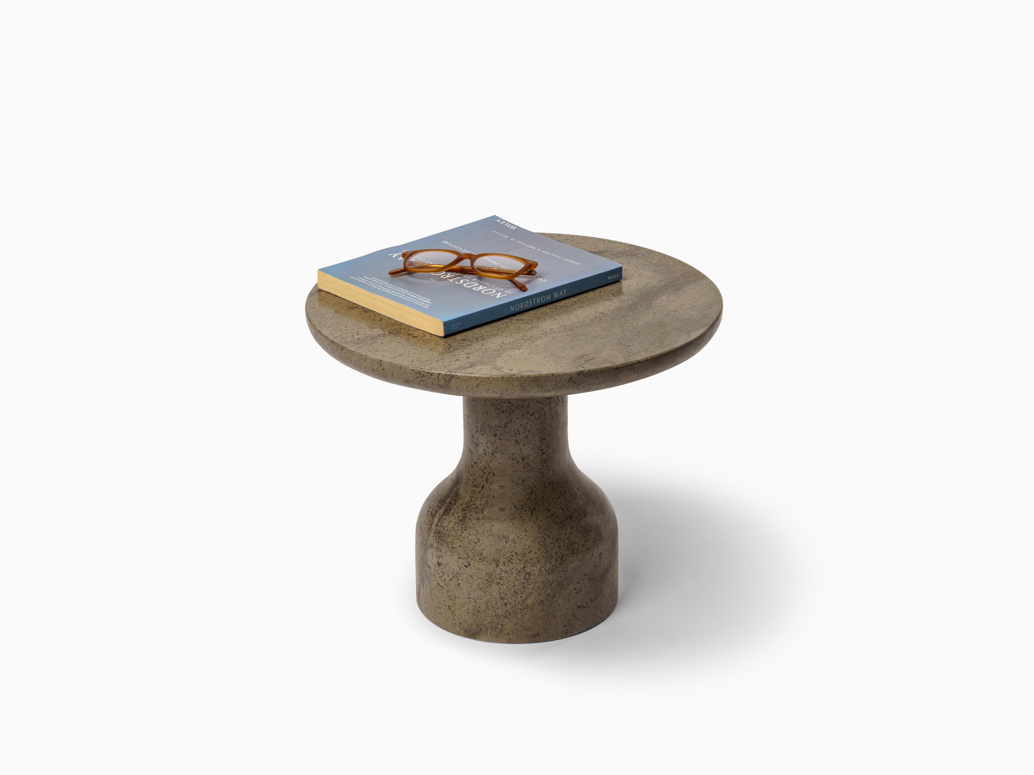 Minimalist Limestone Side Table Medium For Sale 3