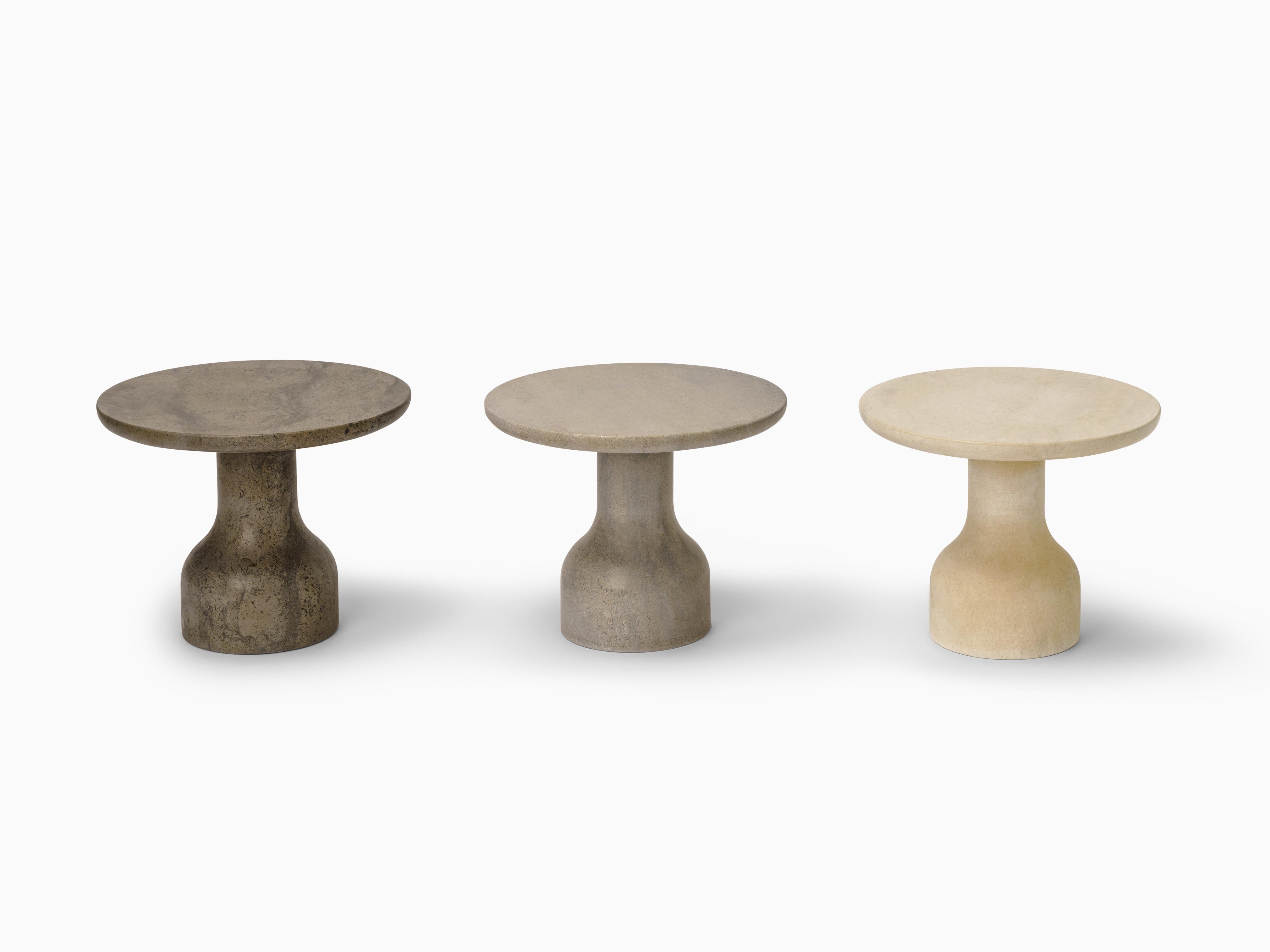 Minimalist Limestone Side Table Medium For Sale 6