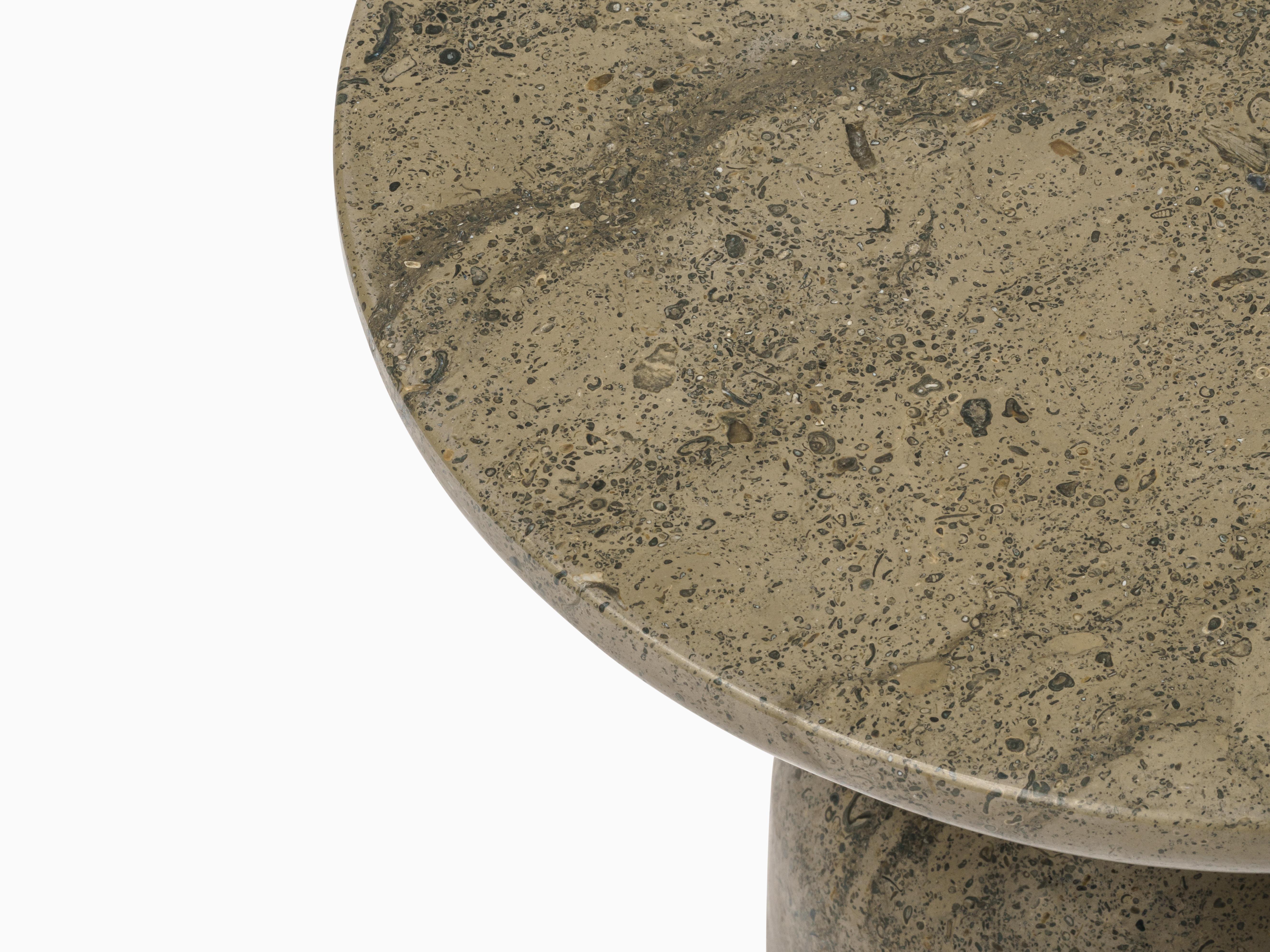 Minimalist Limestone Side Table Medium For Sale 7