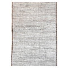 Motivo lineare minimalista con dettagli strutturati Tappeto in lana color terra 8'9''x12'4''