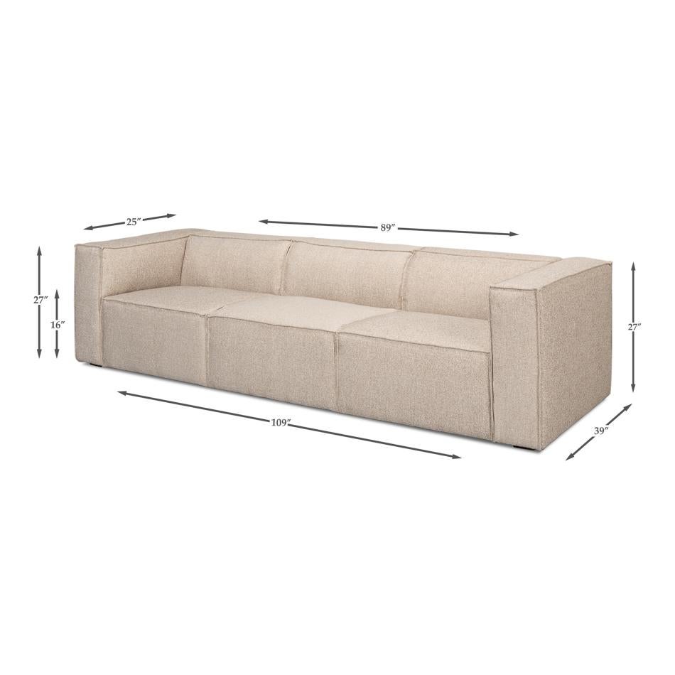 Minimalistisches Leinen-Sofa im Angebot 7