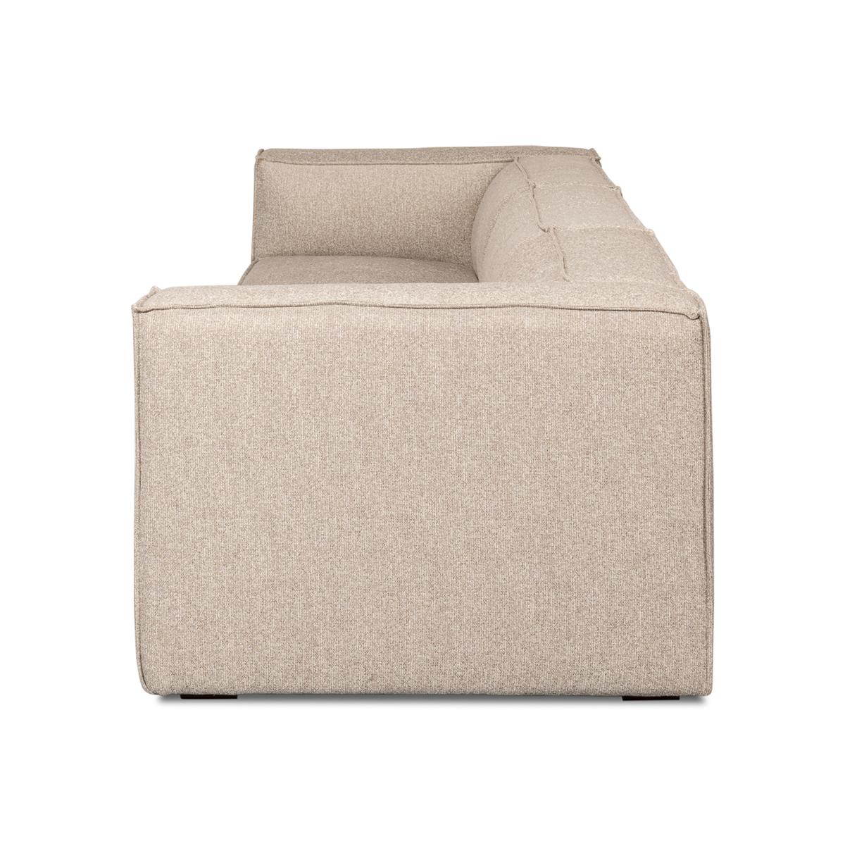 Minimalist Linen Sofa In New Condition For Sale In Westwood, NJ