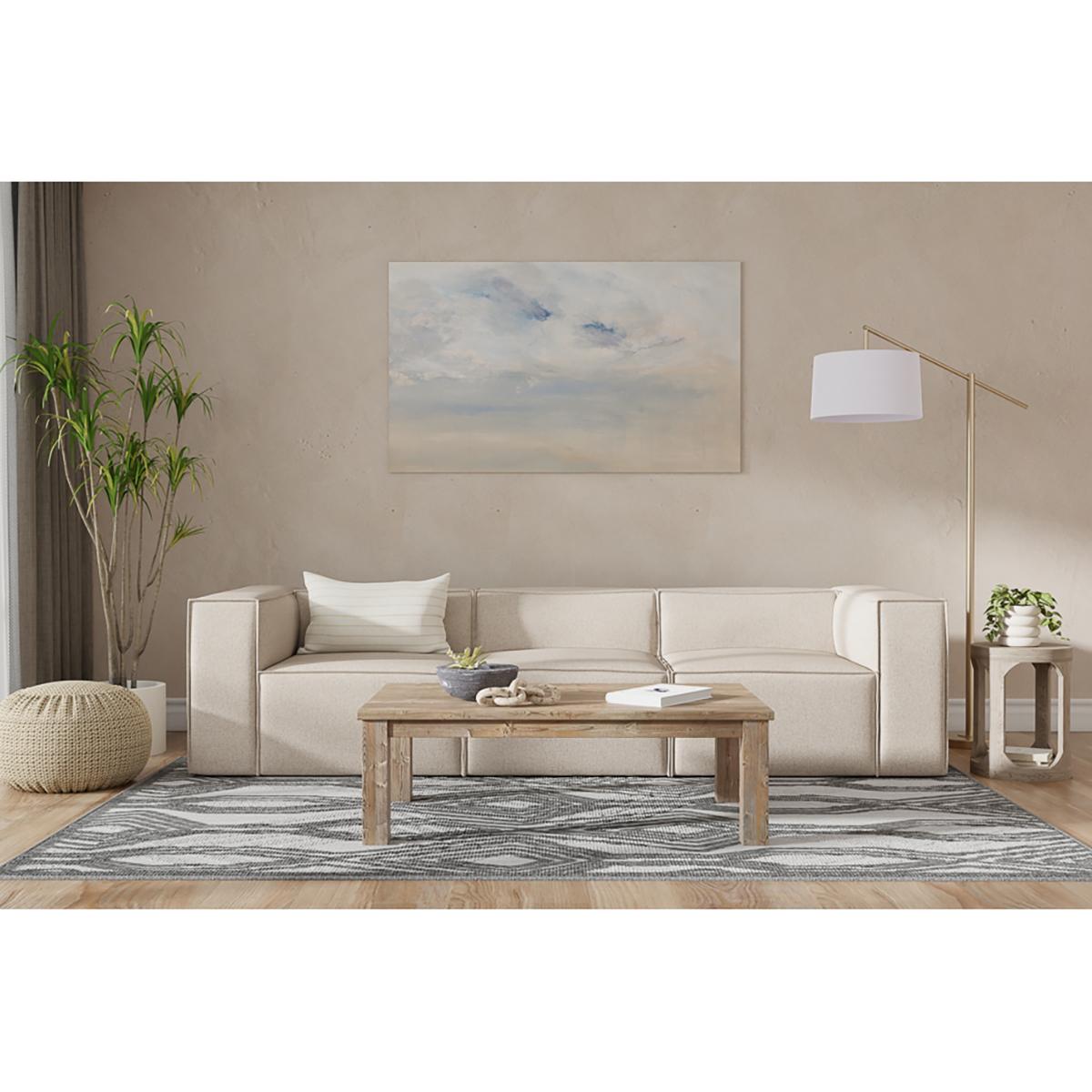 Minimalistisches Leinen-Sofa im Angebot 2