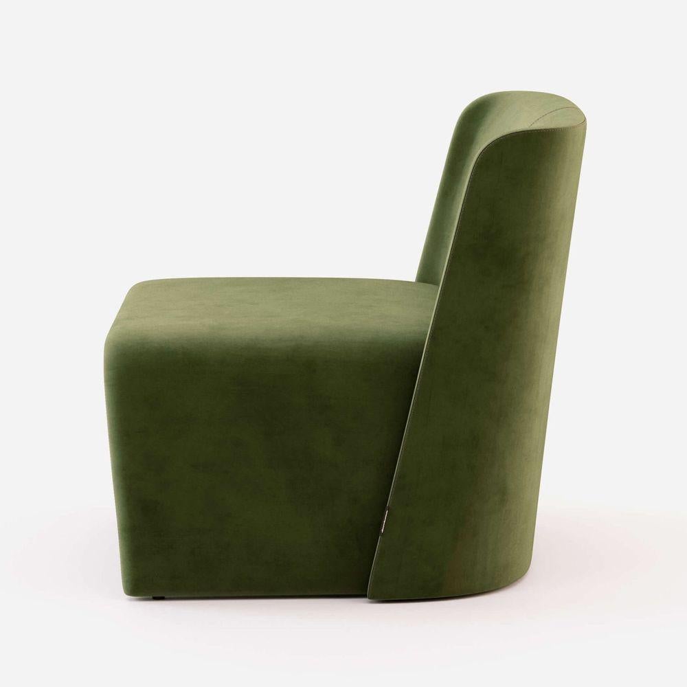 Modern Minimalist Lounge Chair in Custom Velvet Color