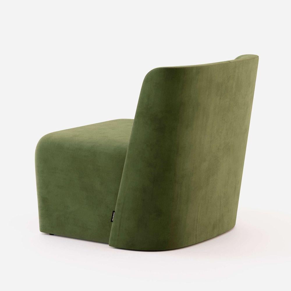 European Minimalist Lounge Chair in Custom Velvet Color For Sale