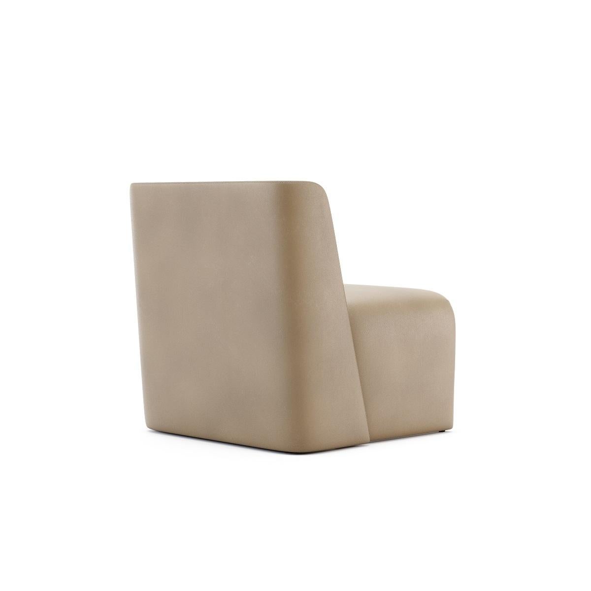 Contemporary Minimalist Lounge Chair in Custom Velvet Color