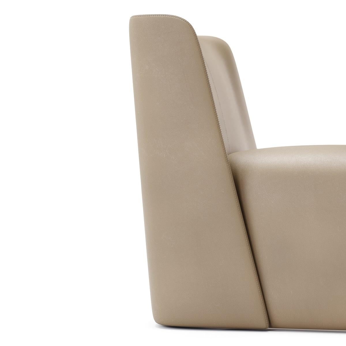 Minimalist Lounge Chair in Custom Velvet Color For Sale 1
