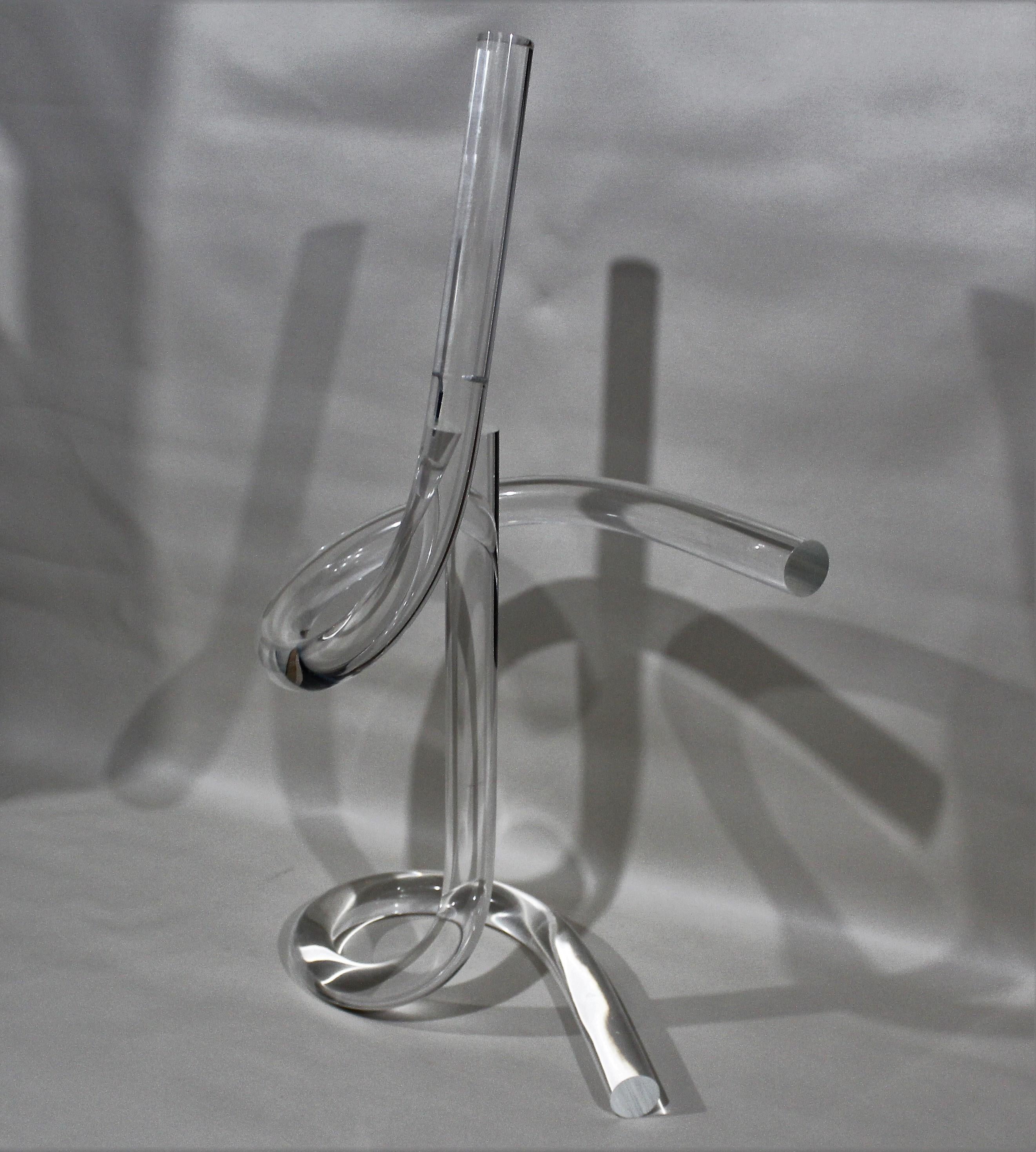 Minimalistische Skulptur aus Lucite, signiert Amidie.