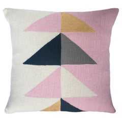 Minimalist Madison Triangle Hand Embroidered Modern Geometric Throw Pillow Cover