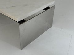 Minimalist Marble and Polished Steel Cocktail Table, 1970s