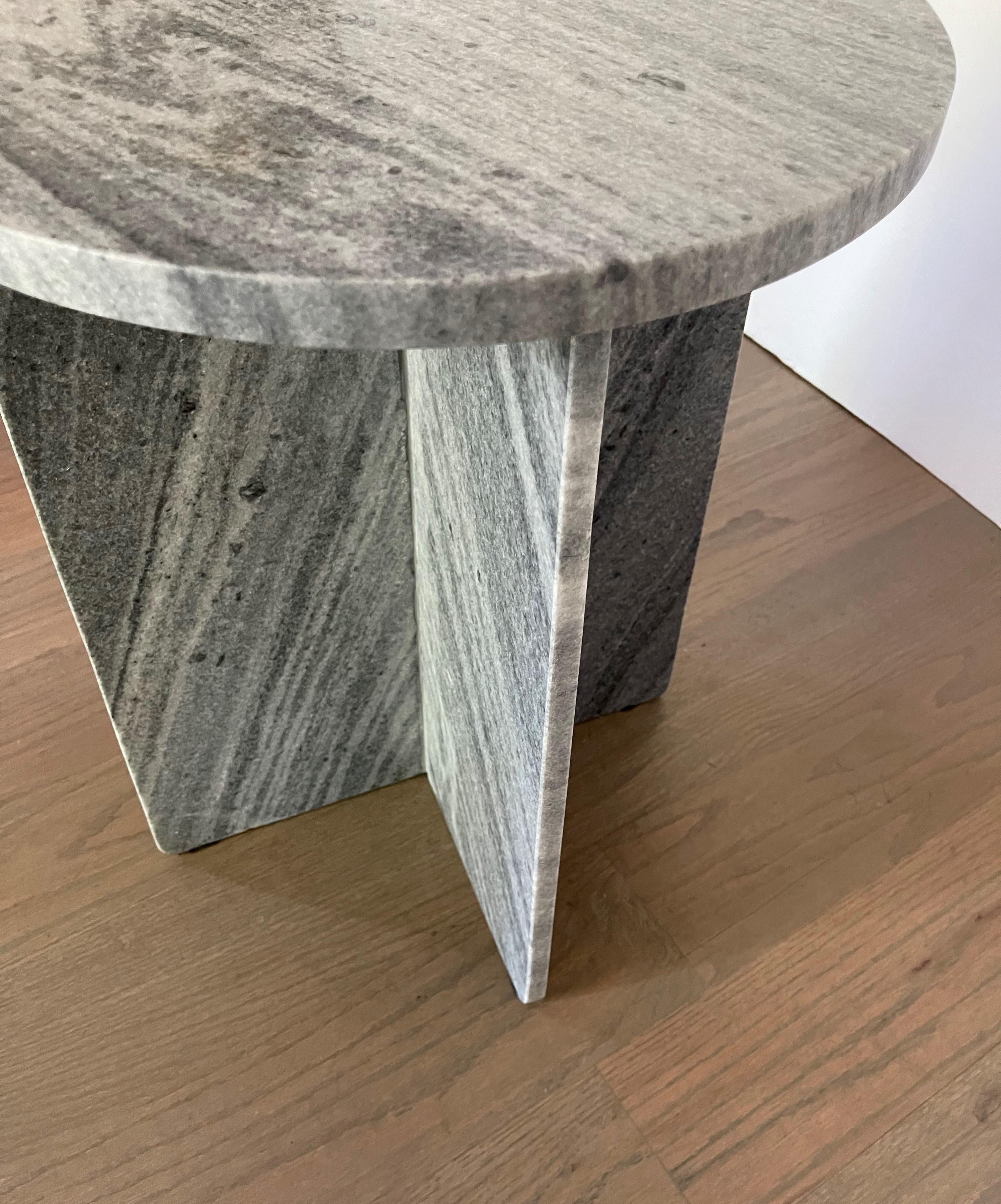Contemporary Minimalist Marble Drinks Table, Italy For Sale