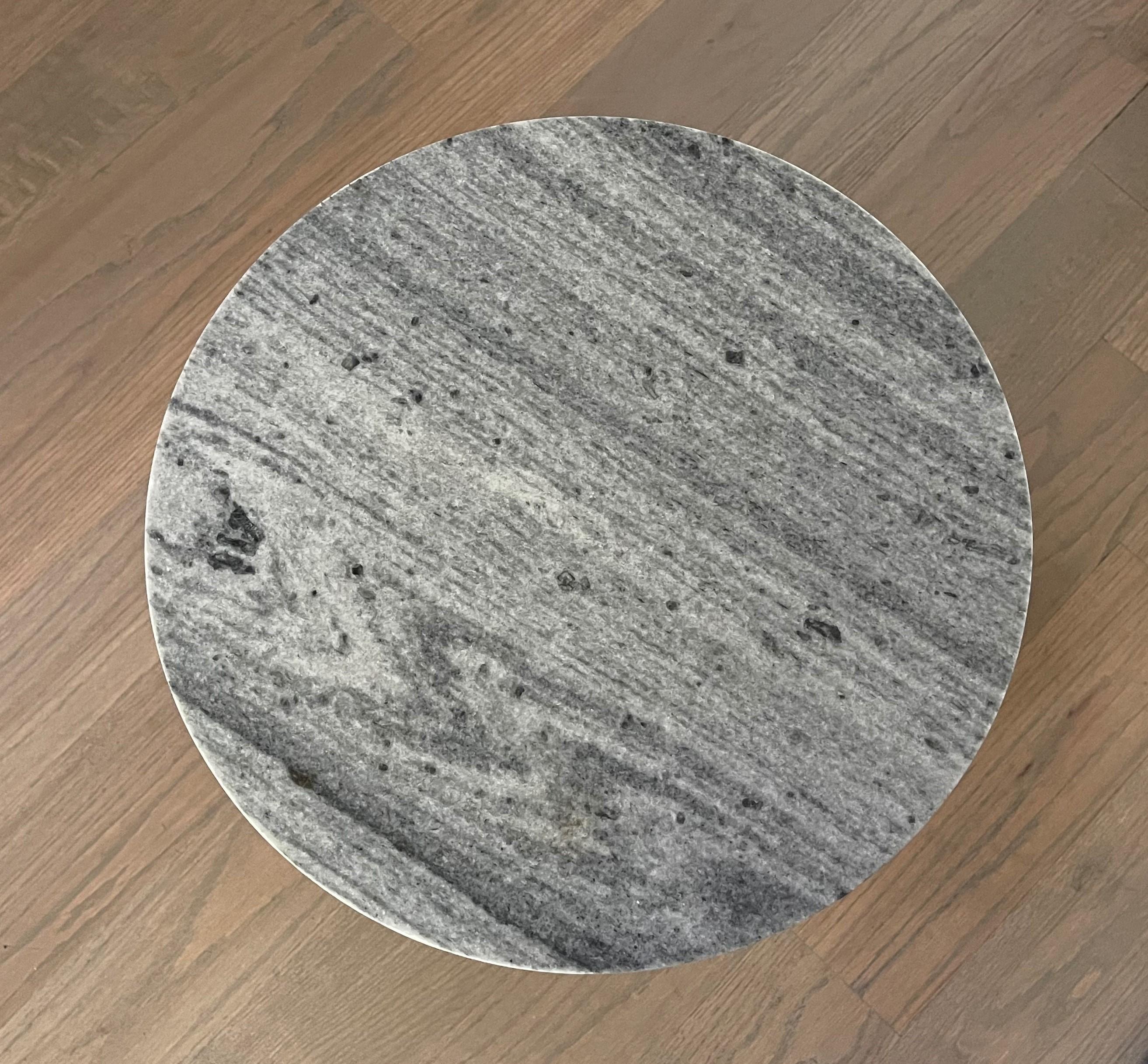Hand-Crafted Minimalist Marble Drinks Table, Italy For Sale