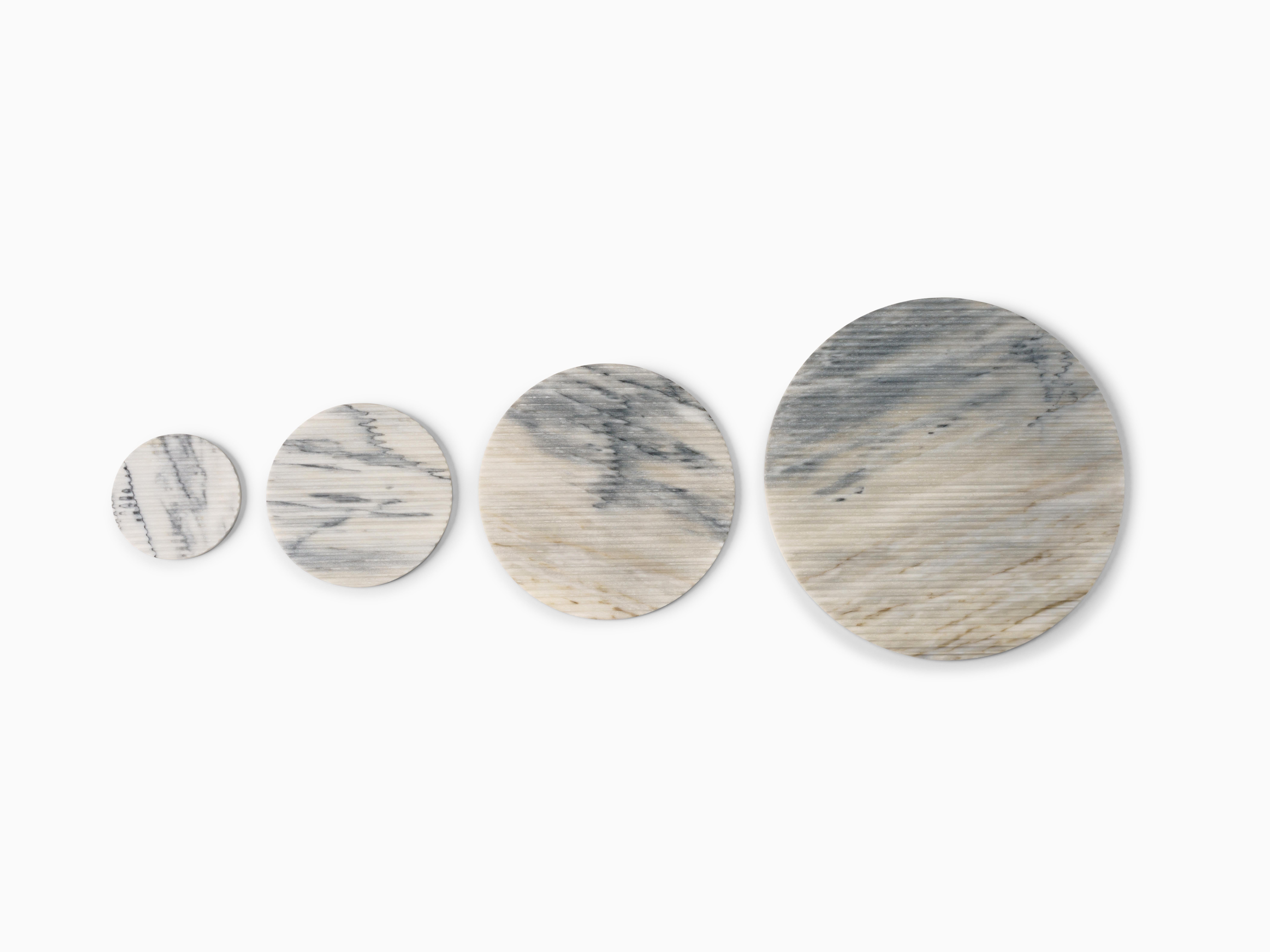 Hand-Carved Minimalist Marble Plate Medium For Sale