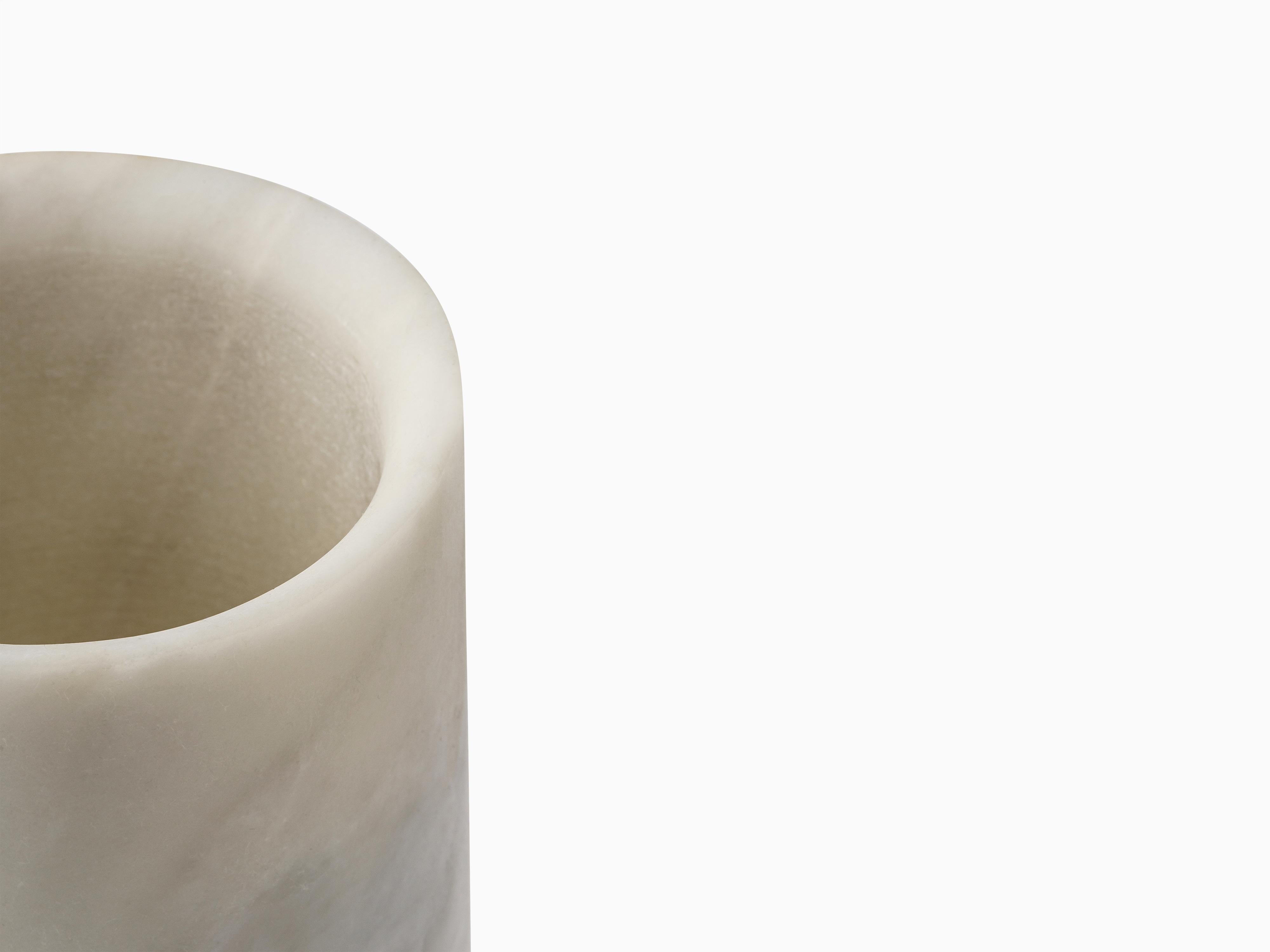 Modern Minimalist Marble Vase Medium For Sale