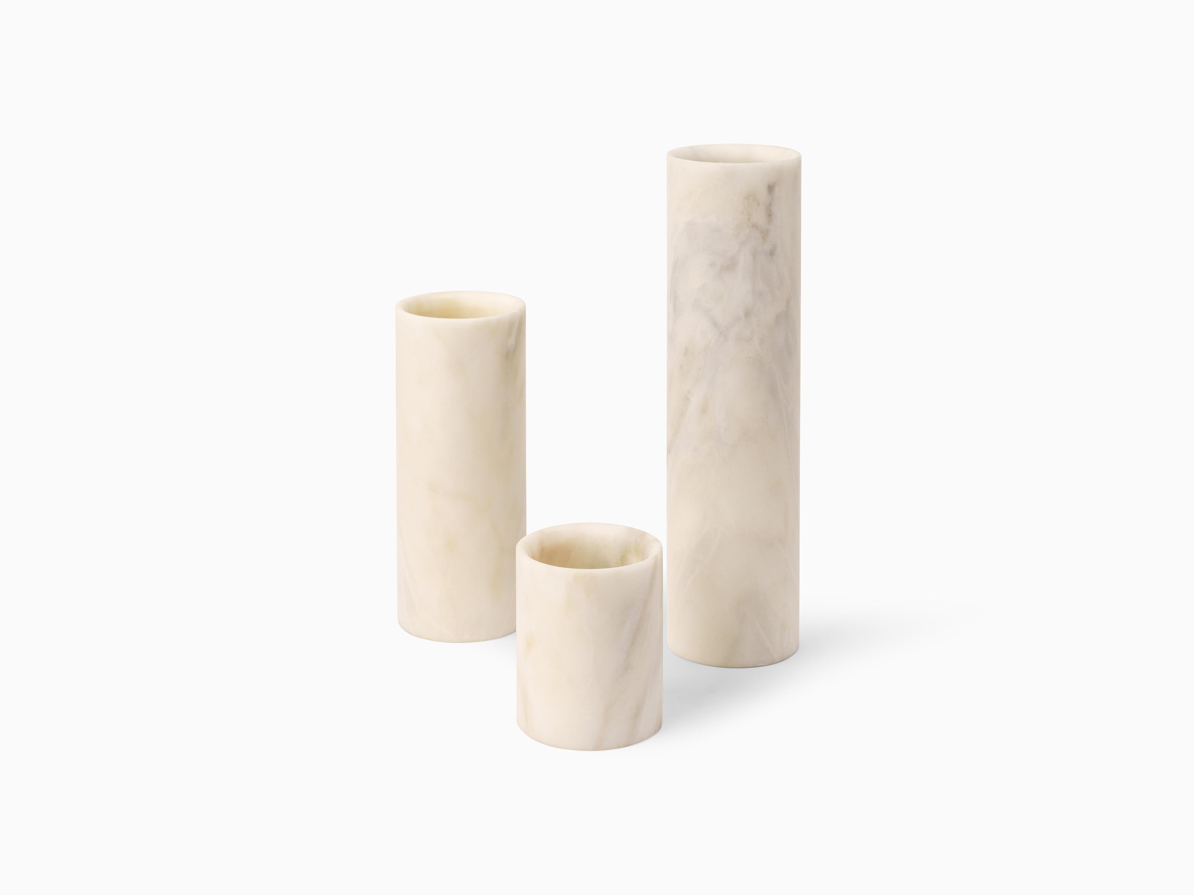 Portuguese Minimalist Marble Vase Medium For Sale