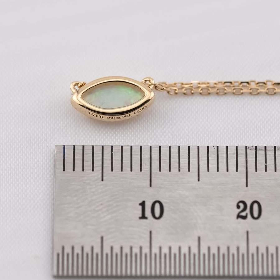 Minimalistische Marquise-Halskette aus massivem Opal in Marquiseschliff aus 18 Karat Gelbgold 1