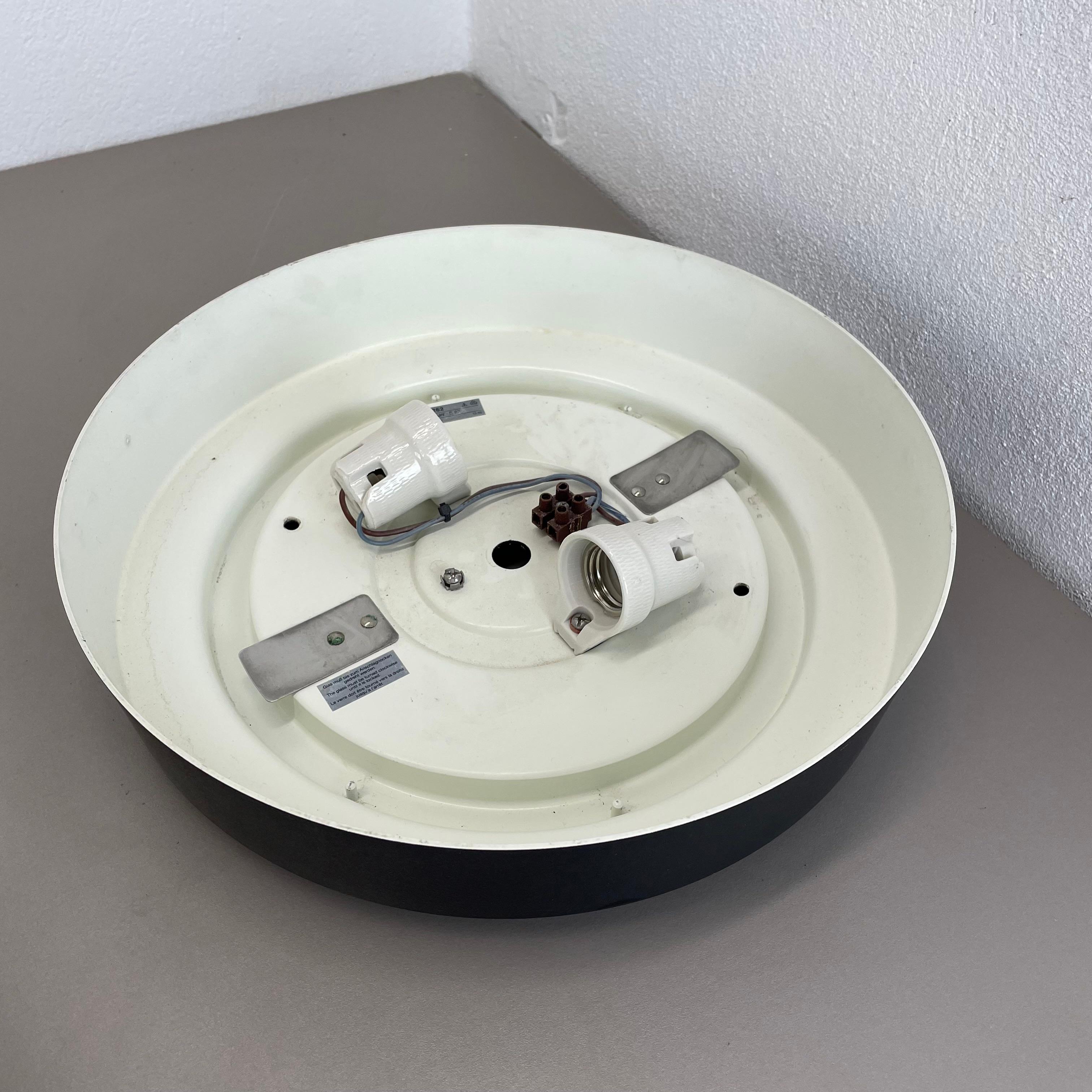minimalist  metal and Glass Flushmount Wall Light by BEGA LIGHTS, Germany, 1980s For Sale 7