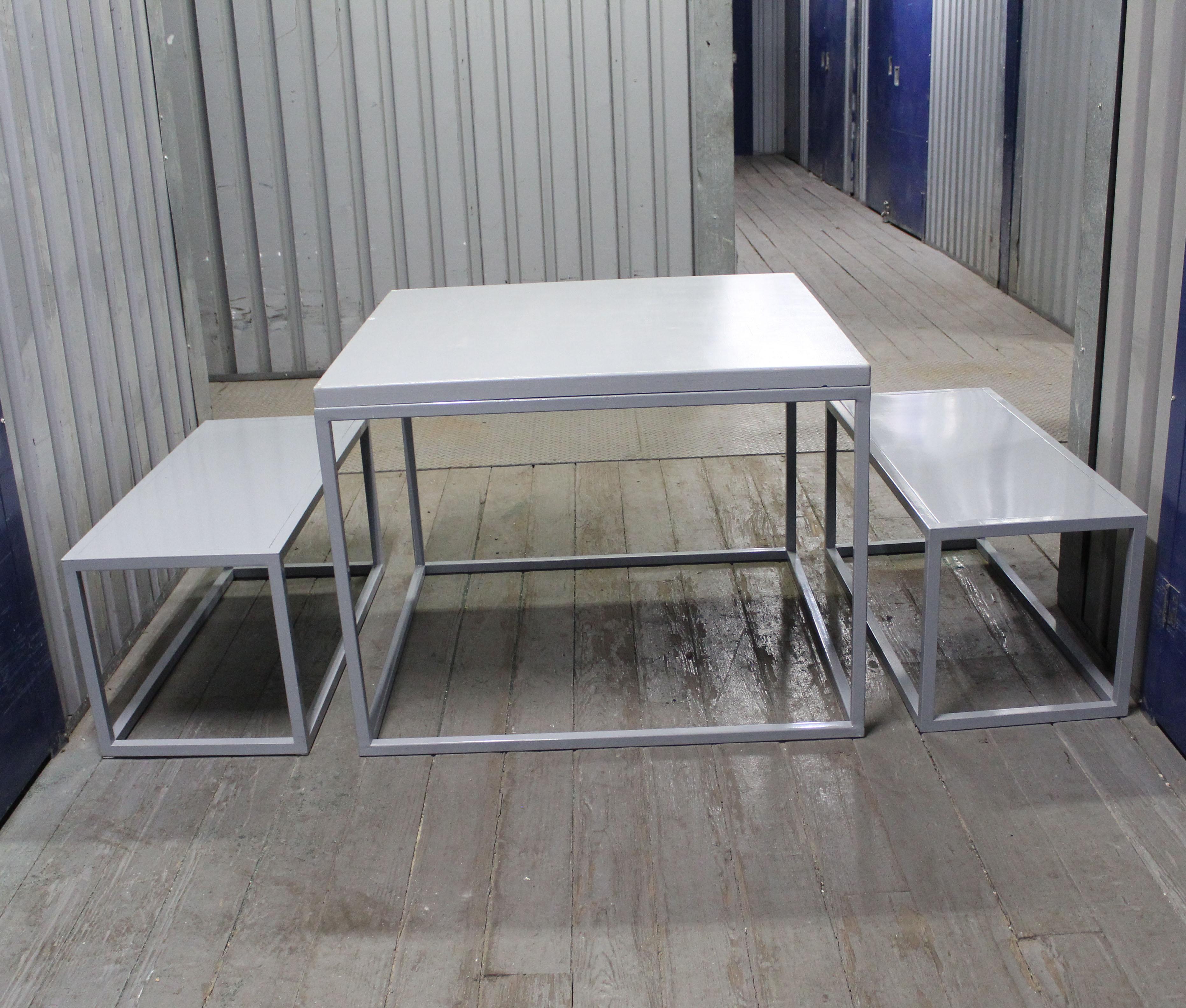 20th Century Minimalist Metal Judd Style Benched For Sale
