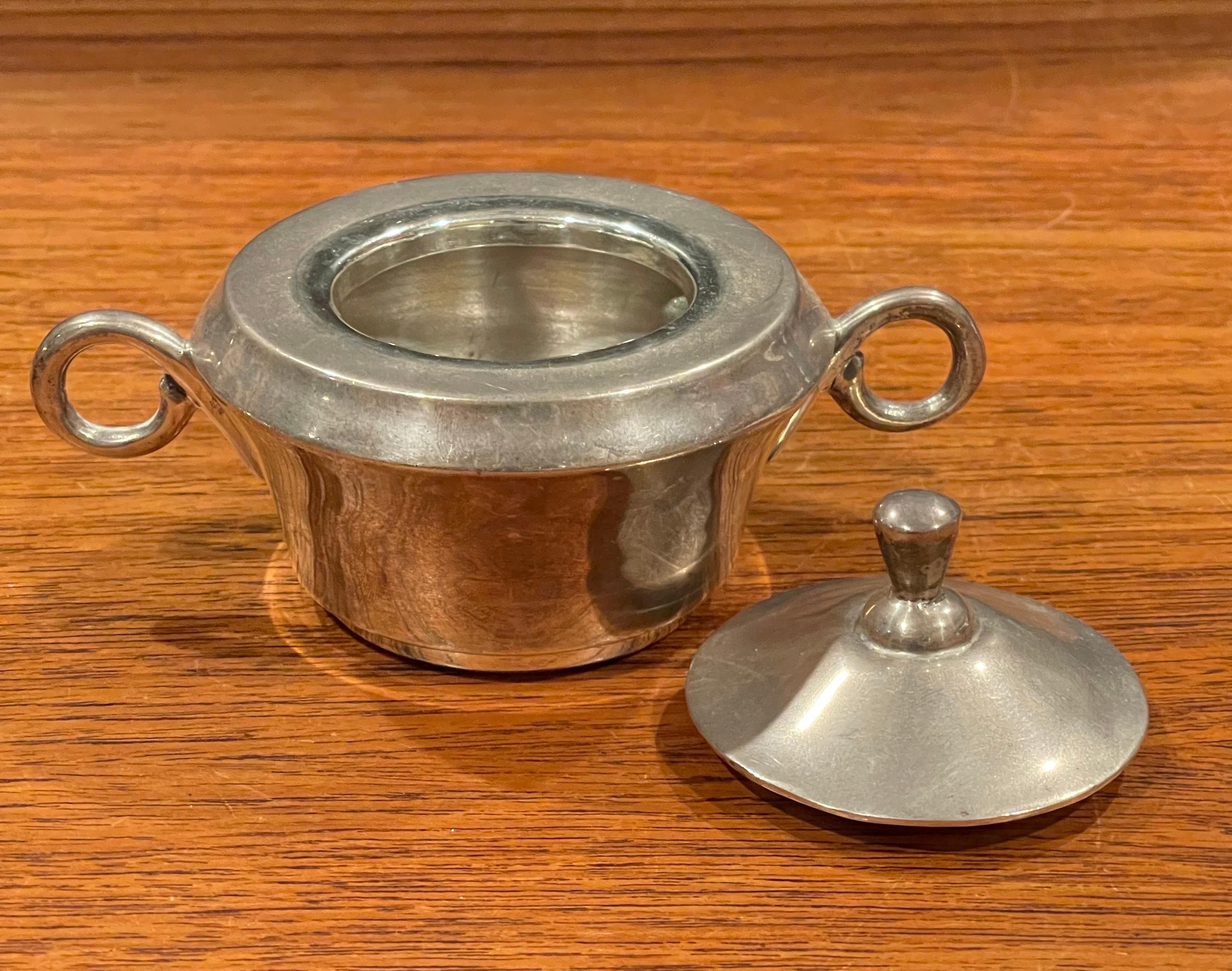 20th Century Minimalist Mexican Sterling Silver Cream and Sugar Set by Anfer For Sale