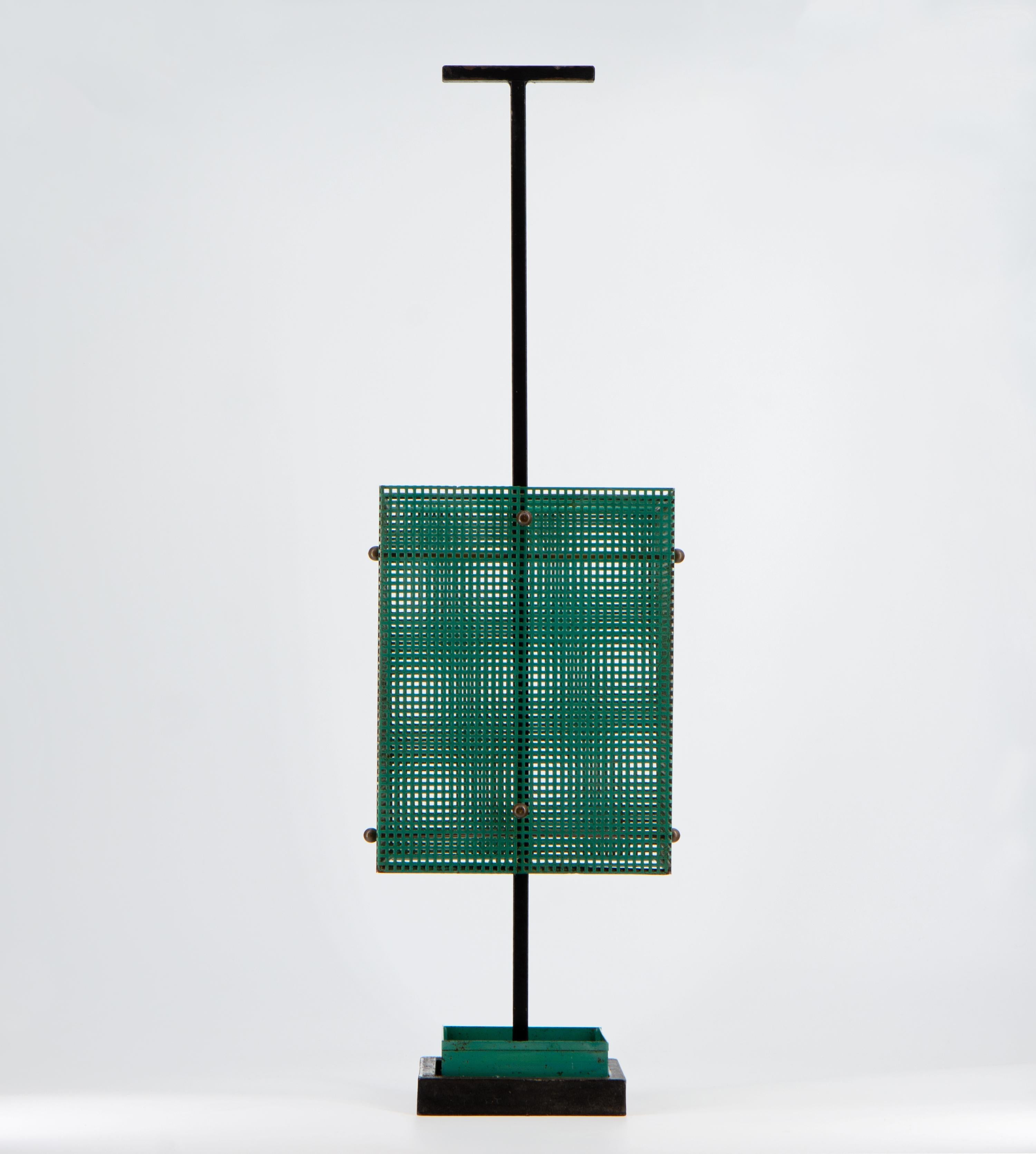 Minimalist Mid Century Brutalist Perforated Metal Umbrella Stand In Fair Condition For Sale In Norwich, GB