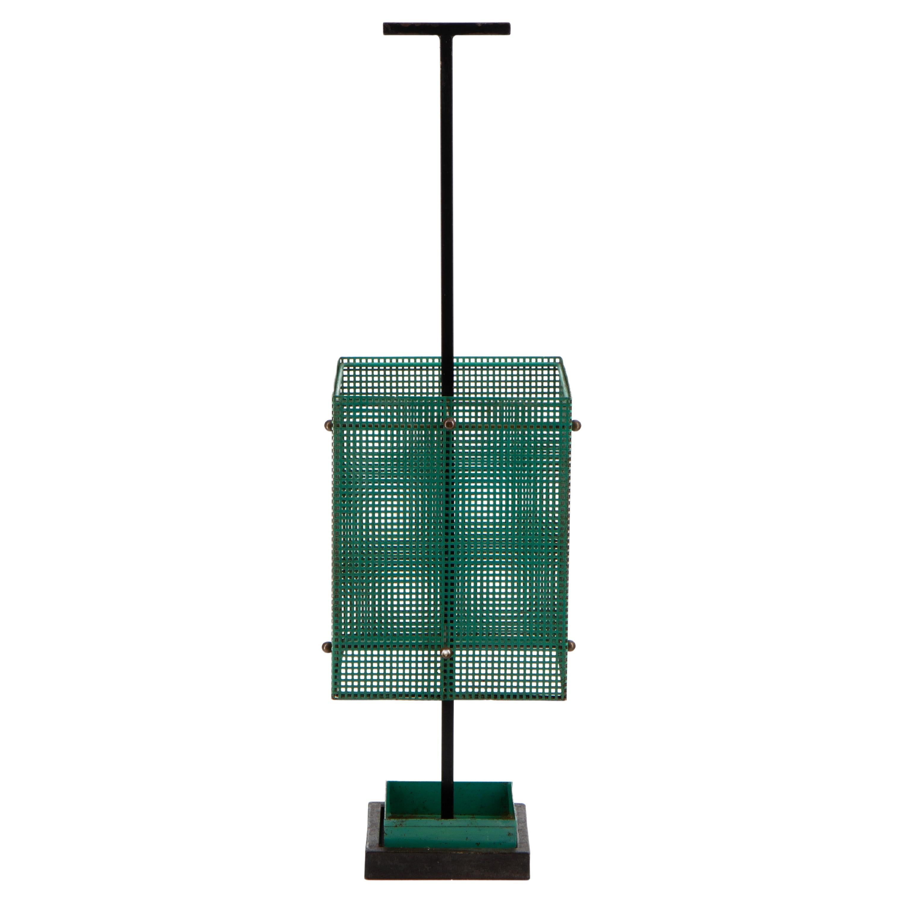 Minimalist Mid Century Brutalist Perforated Metal Umbrella Stand