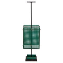 Retro Minimalist Mid Century Brutalist Perforated Metal Umbrella Stand