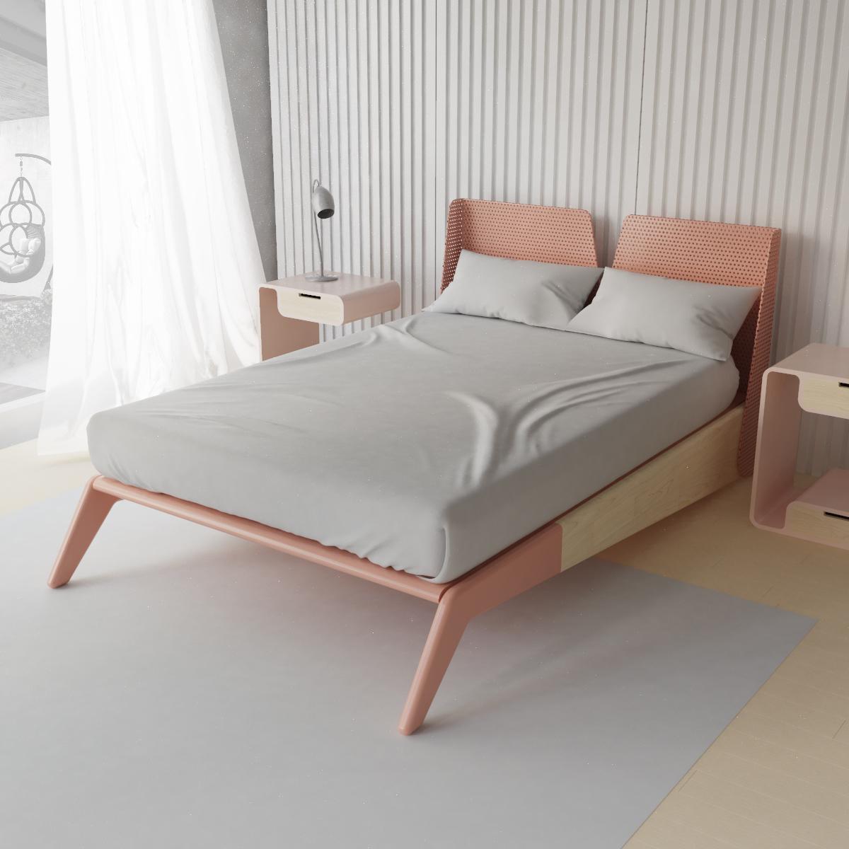 mid century modern queen bed