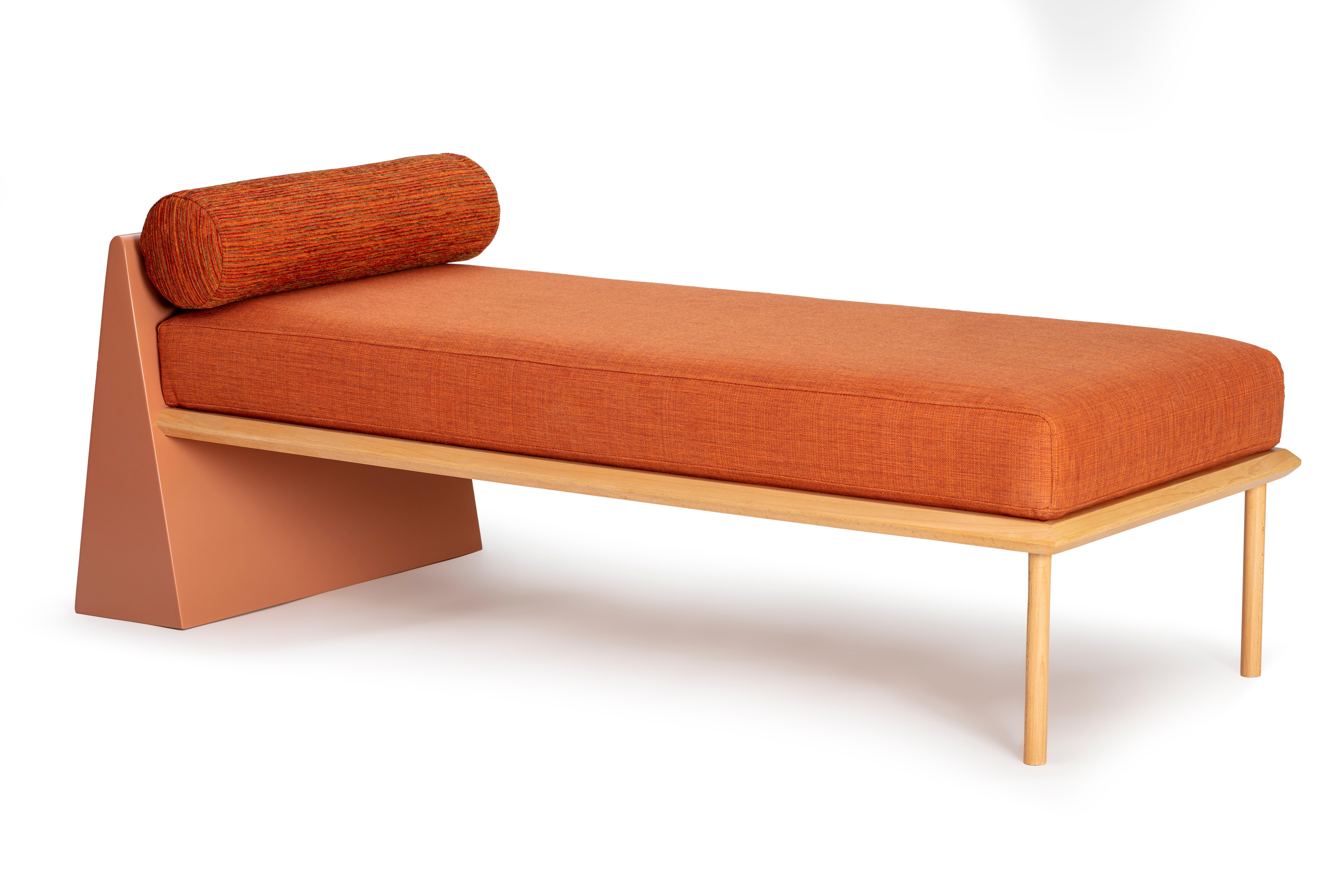 This contemporary bench is crafted on a solid wood frame with a triangular base and two outstanding legs. Upholstered in a unique pattern, this piece offers a blend of mid-century and modern vibes to elevate your space.



High-density