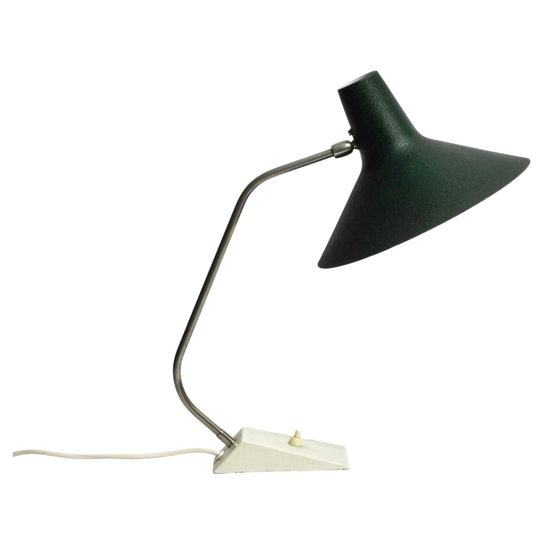 Minimalist Mid-Century Modern Table Lamp with Green Wrinkle Finish from SIS  For Sale at 1stDibs