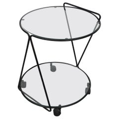Minimalist Mid-Century Rolling Bar Cart