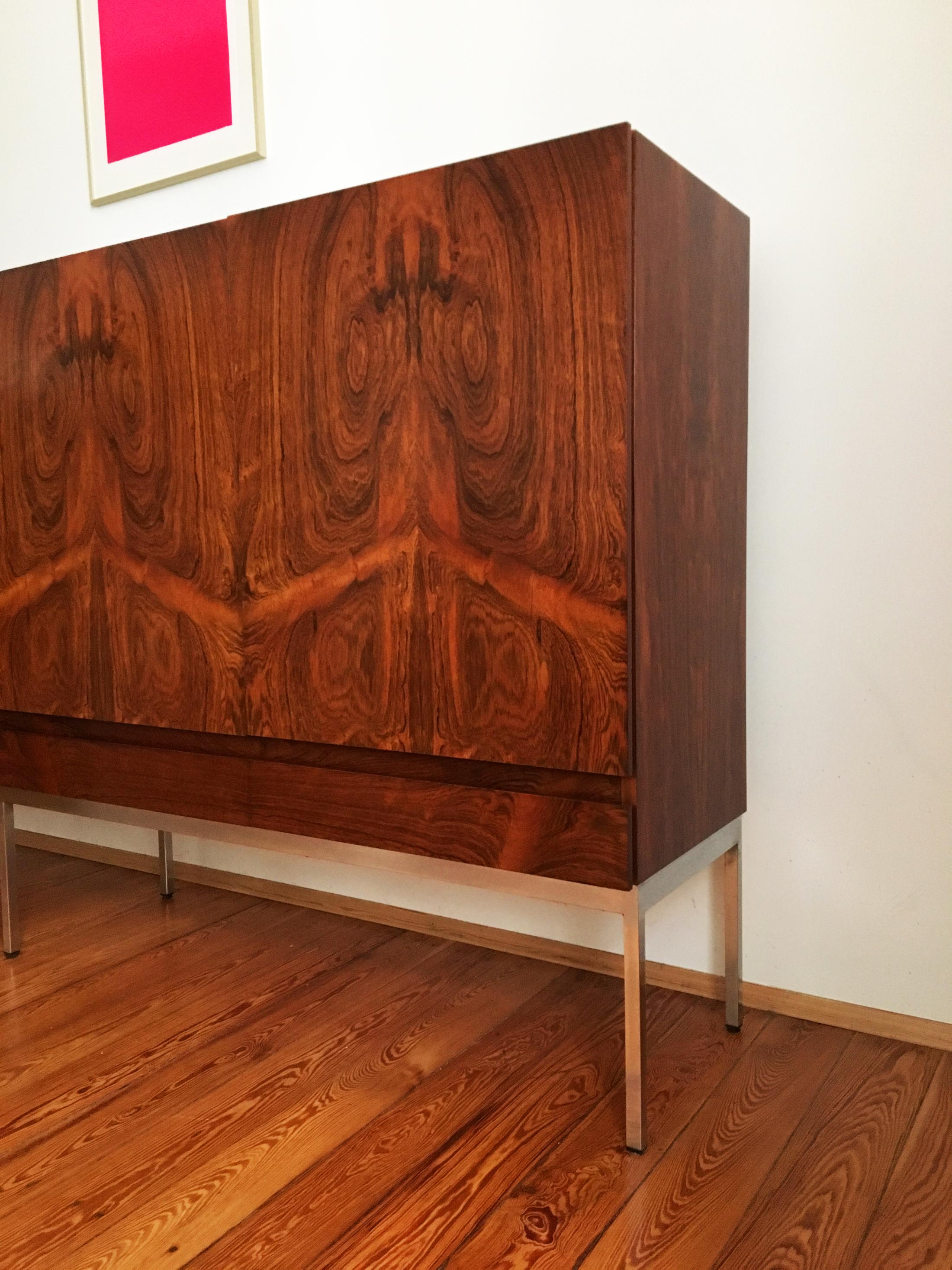 Mid-20th Century Minimalist Mid Century Rosewood Highboard, B60 by Dieter Waeckerlin for Behr For Sale