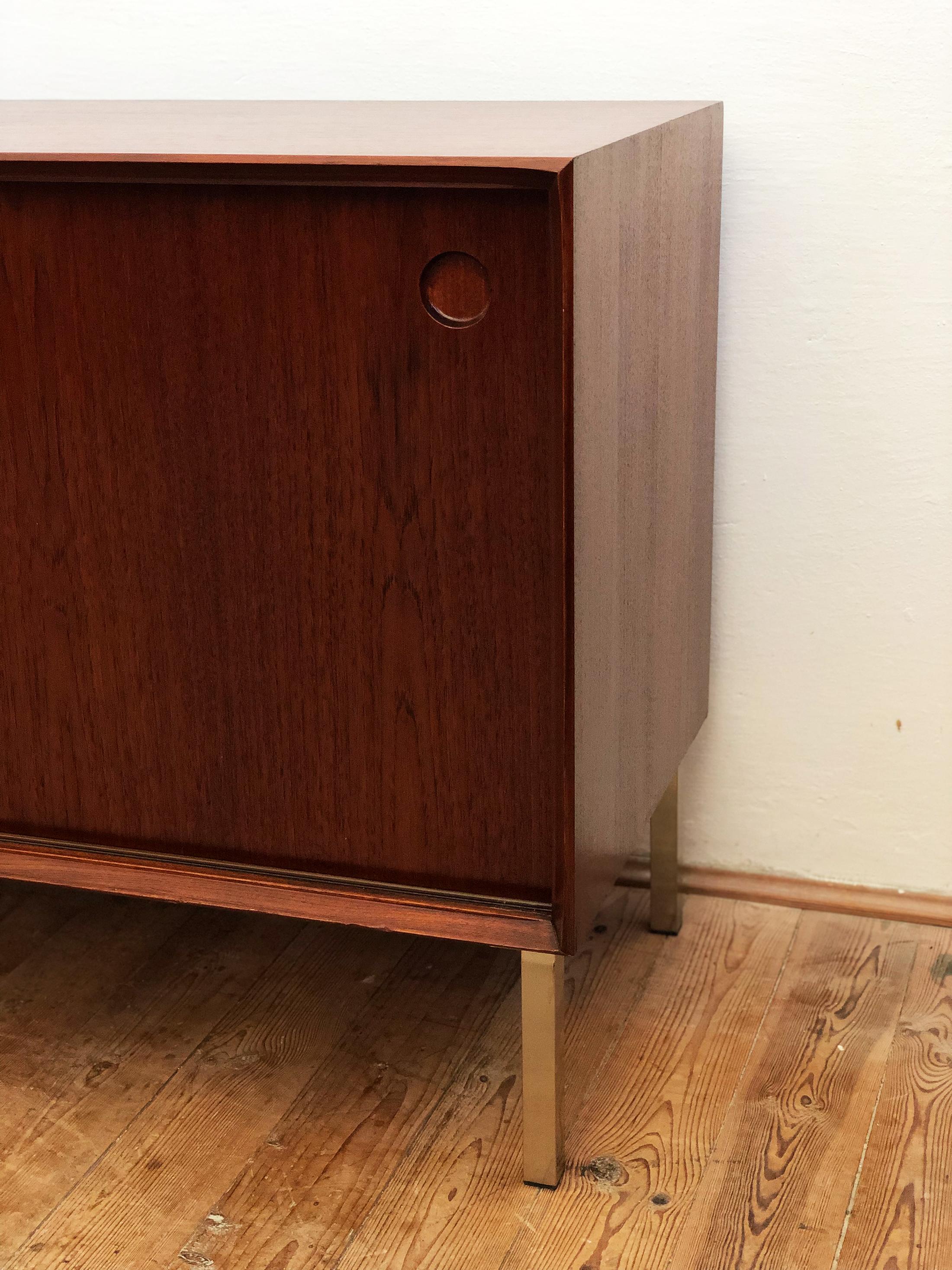 German Minimalist Midcentury Teak Sideboard by Walter Wirz For Sale