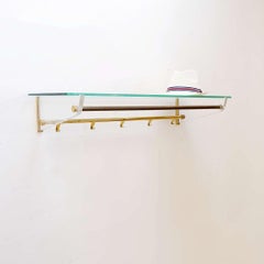 Minimalist Mid-Century Wall Coat Rack, 1960s - Glass and plexiglass
