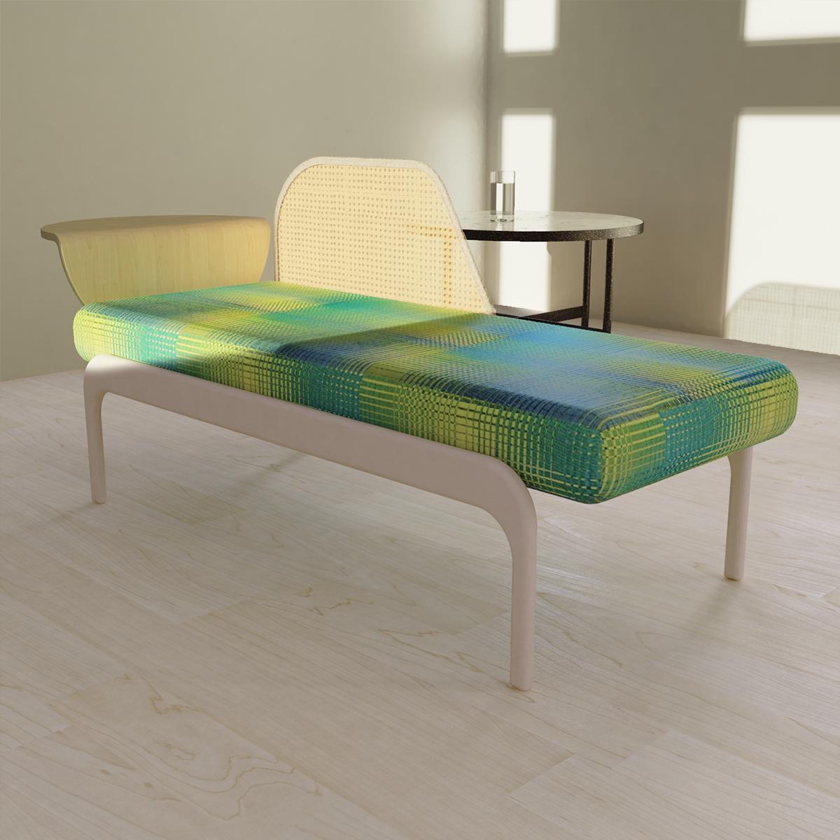 modern upholstered bench with back