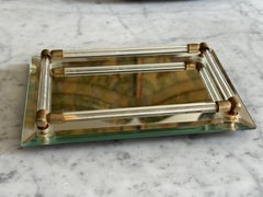 Minimalist Mirror Glass Hall Tray- Art Deco