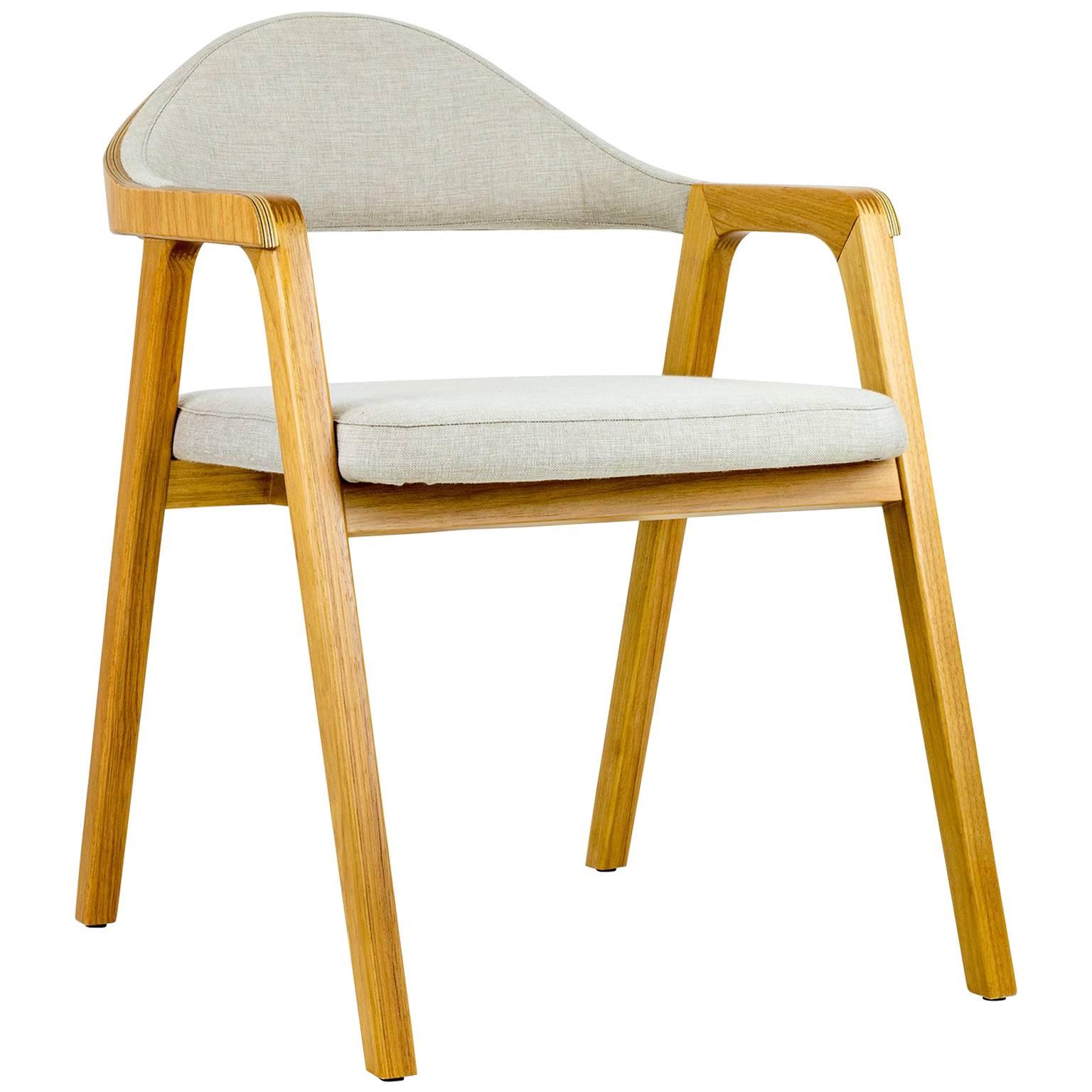 Minimalist Modern Armchair in solid wood, Brazilian Design For Sale